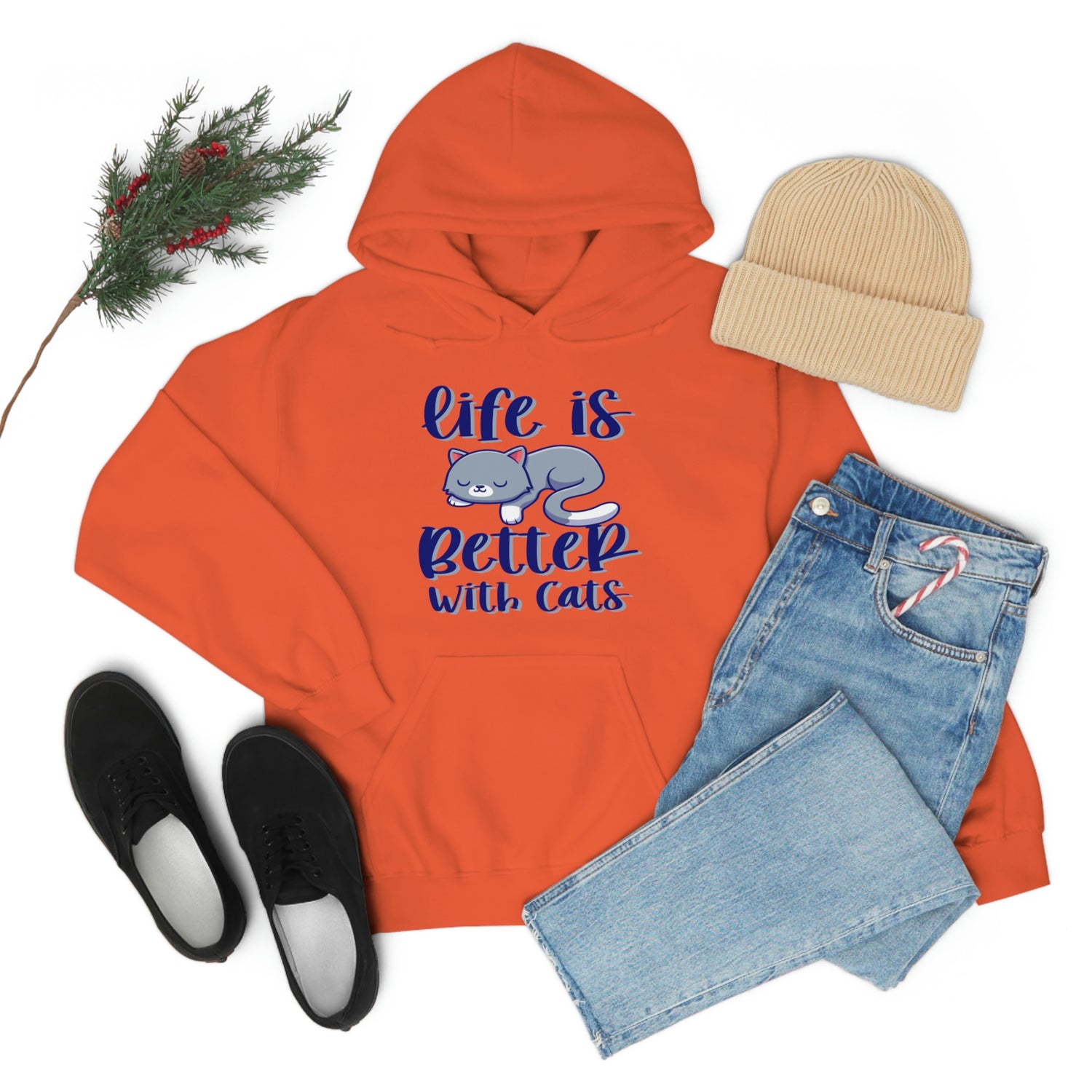Life Is Better With Cats - Unisex Heavy Blend™ Hooded Sweatshirt