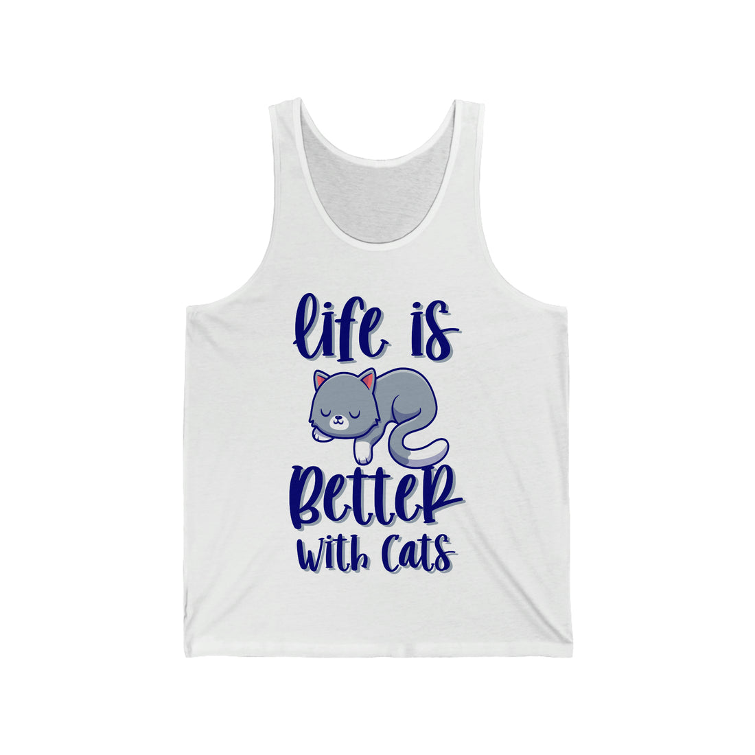 Life Is Better With Cats - Unisex Jersey Tank Top