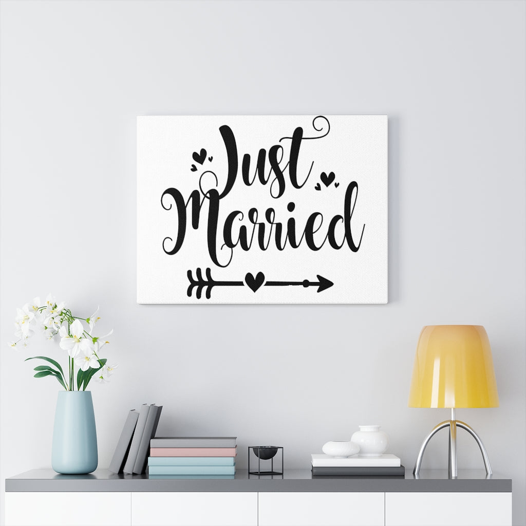 Just Married - White Canvas Print