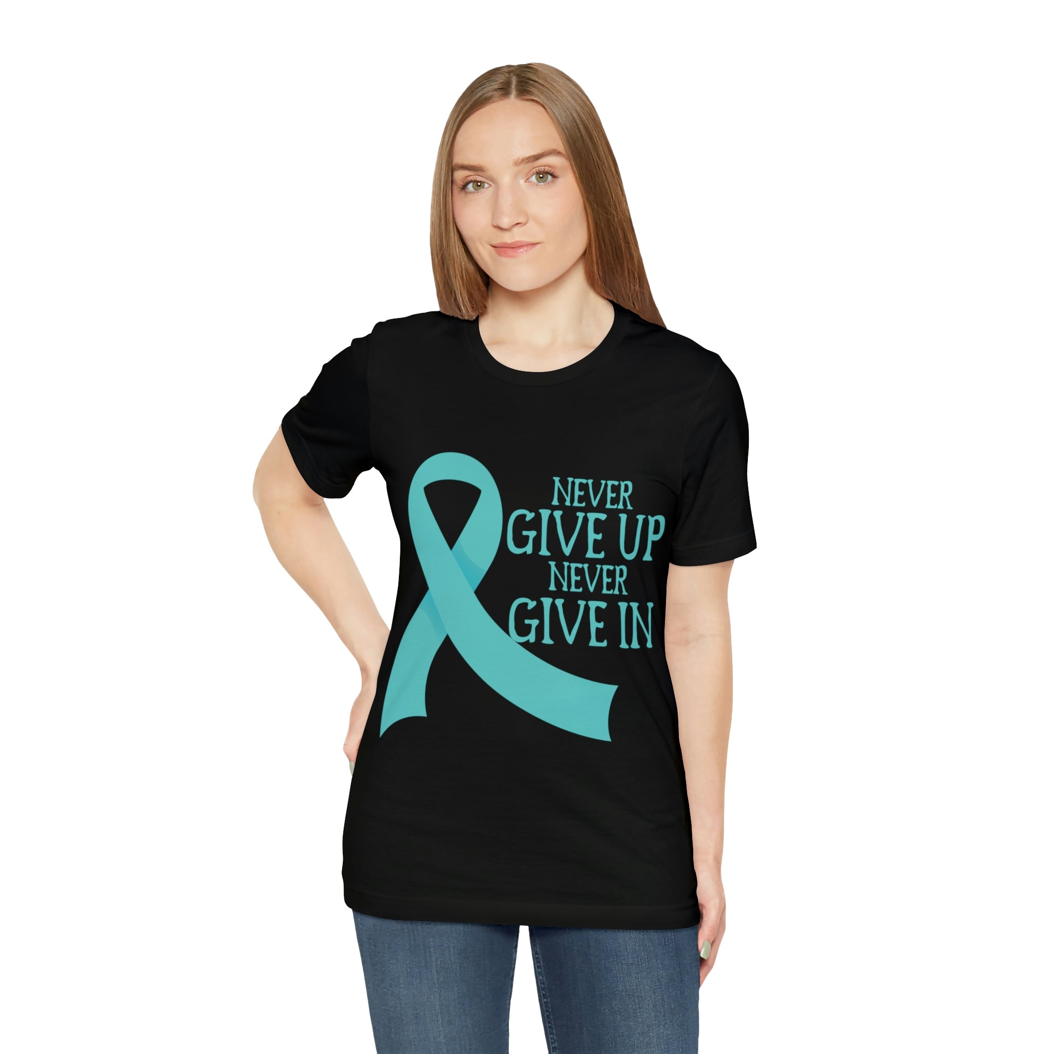 Never Give Up Never Give In - Unisex Jersey Short Sleeve Tee