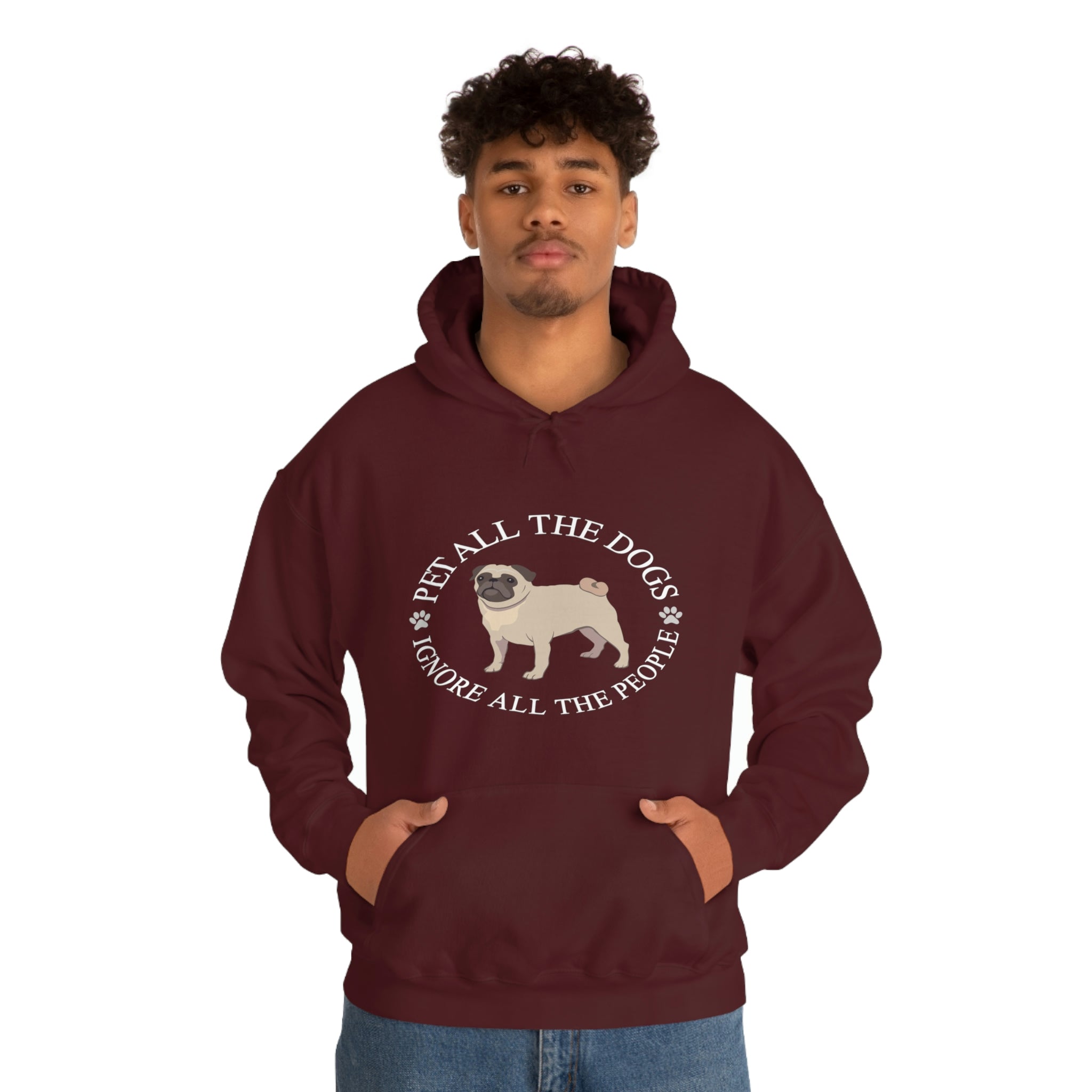 Pet All The Dogs Ignore All The People - Unisex Heavy Blend™ Hooded Sweatshirt