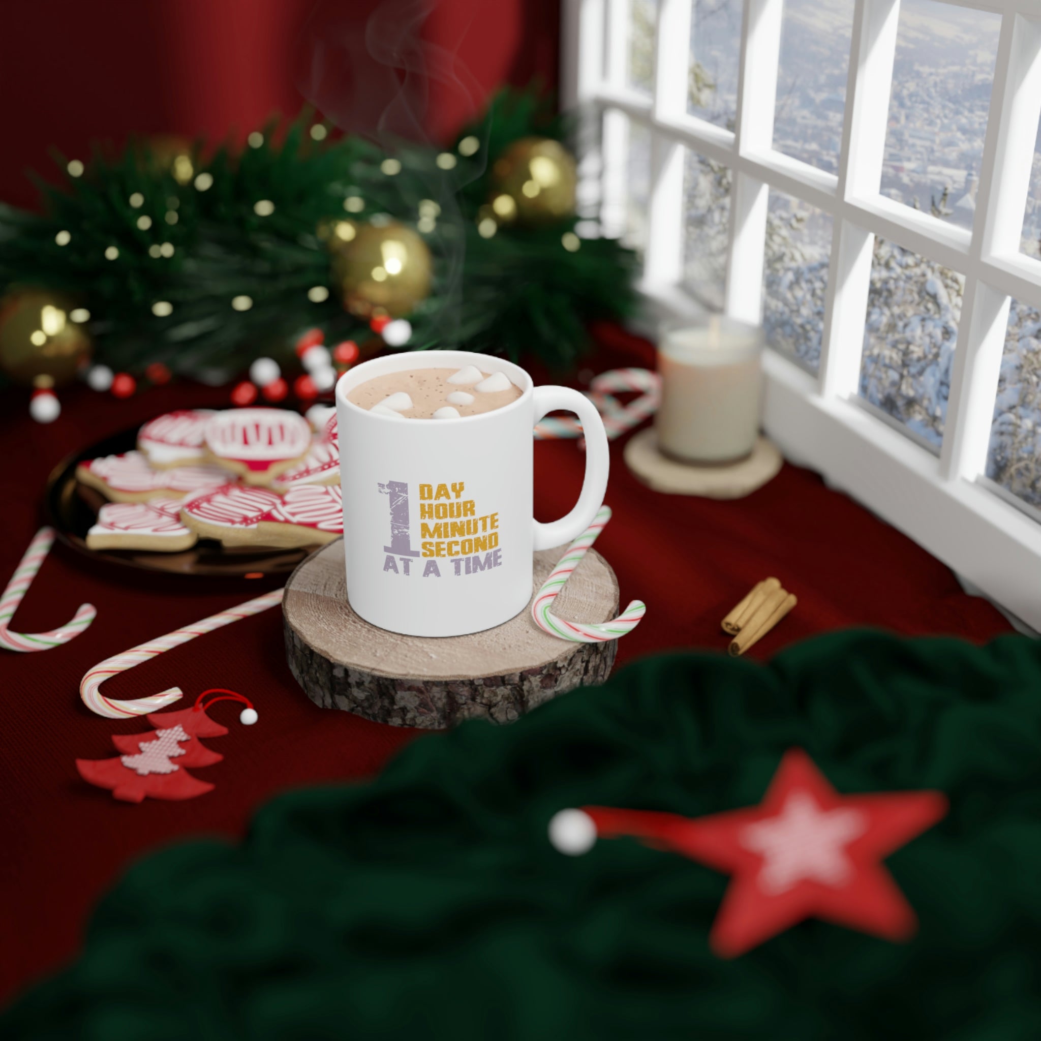 1 Day Hour Minute Second At A Time - White Ceramic Mug 2 sizes Available