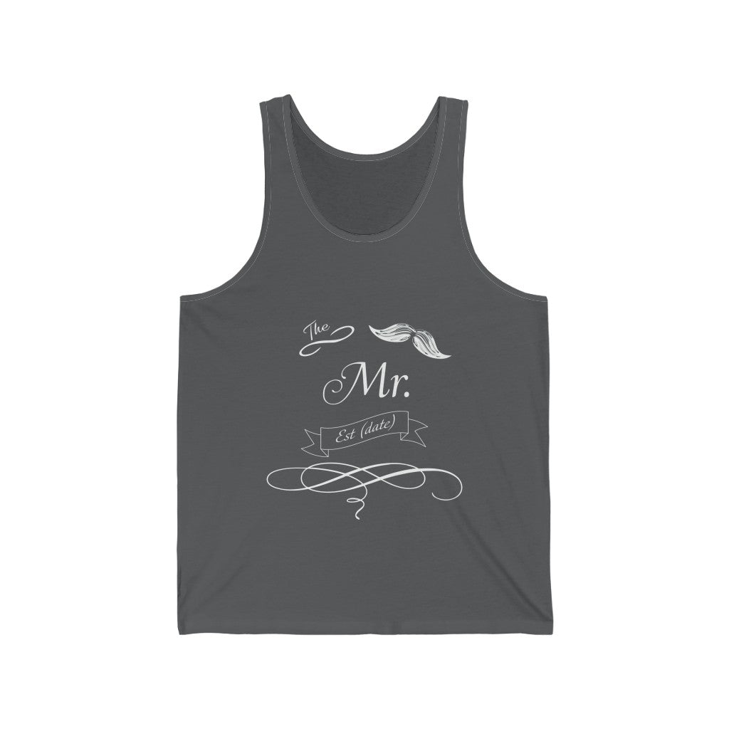 The Mr. Established Wedding Date Customizable - Unisex Jersey Tank Top