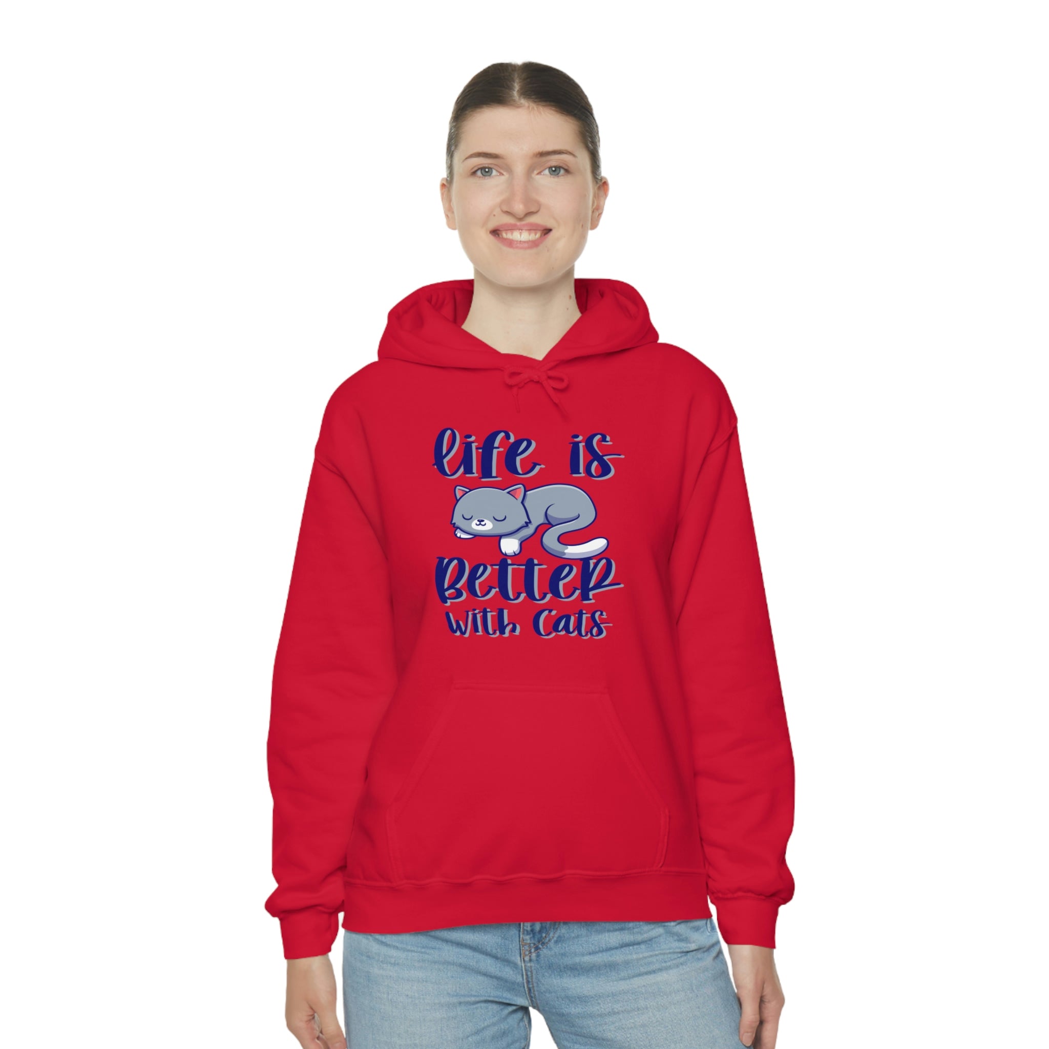 Life Is Better With Cats - Unisex Heavy Blend™ Hooded Sweatshirt