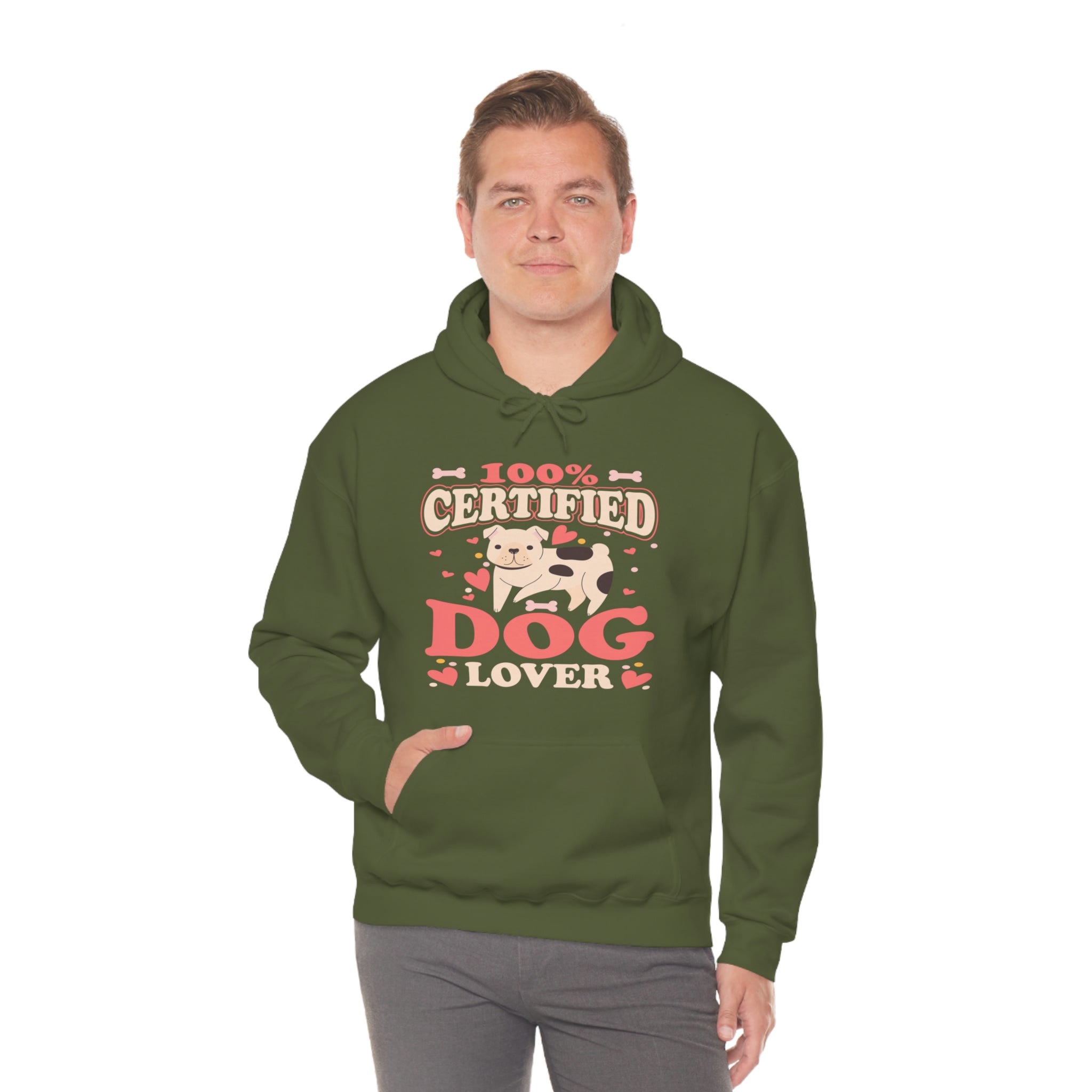 100% Certified Dog Lover - Unisex Heavy Blend™ Hooded Sweatshirt