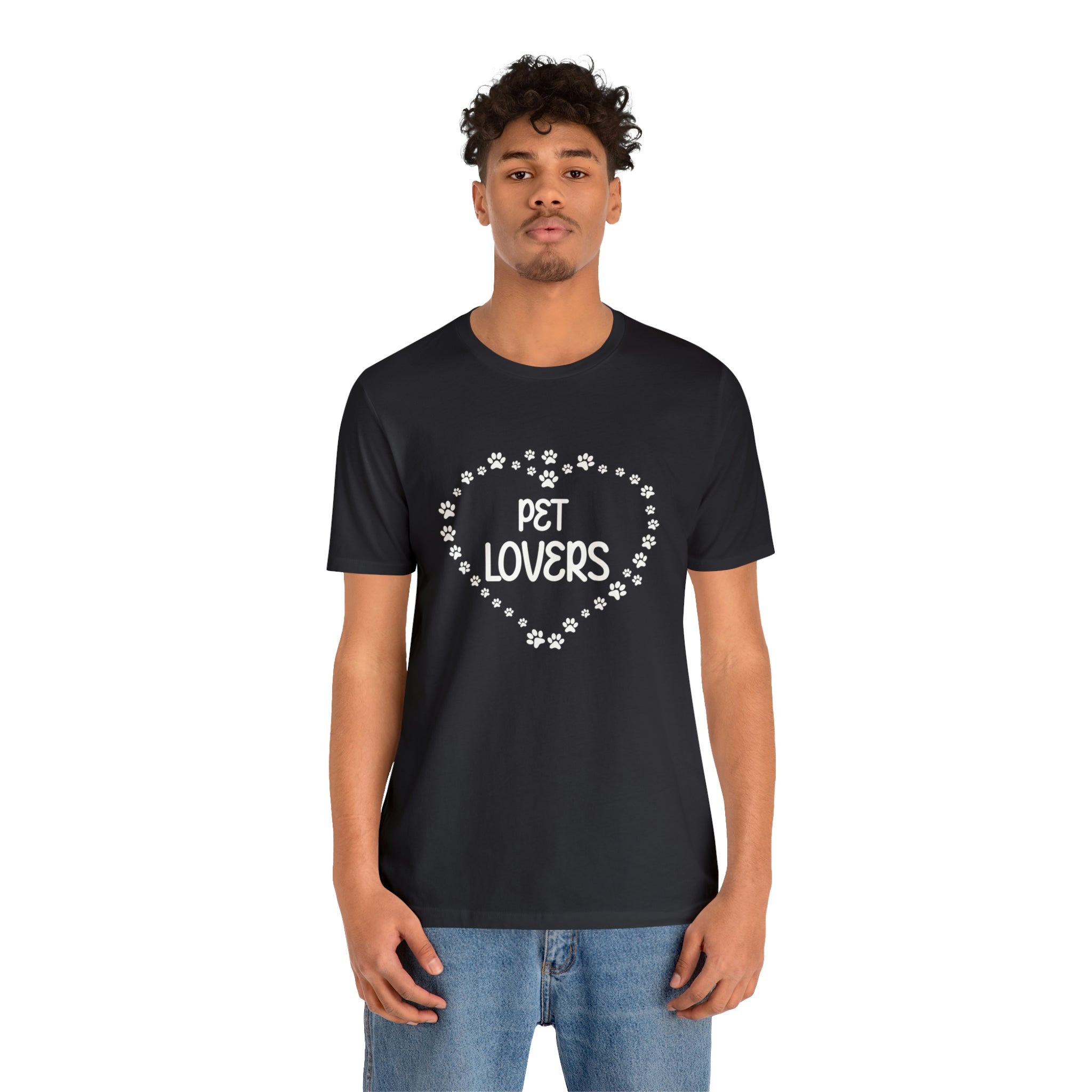 Pet Lovers With Paw Heart - Unisex Jersey Short Sleeve Tee