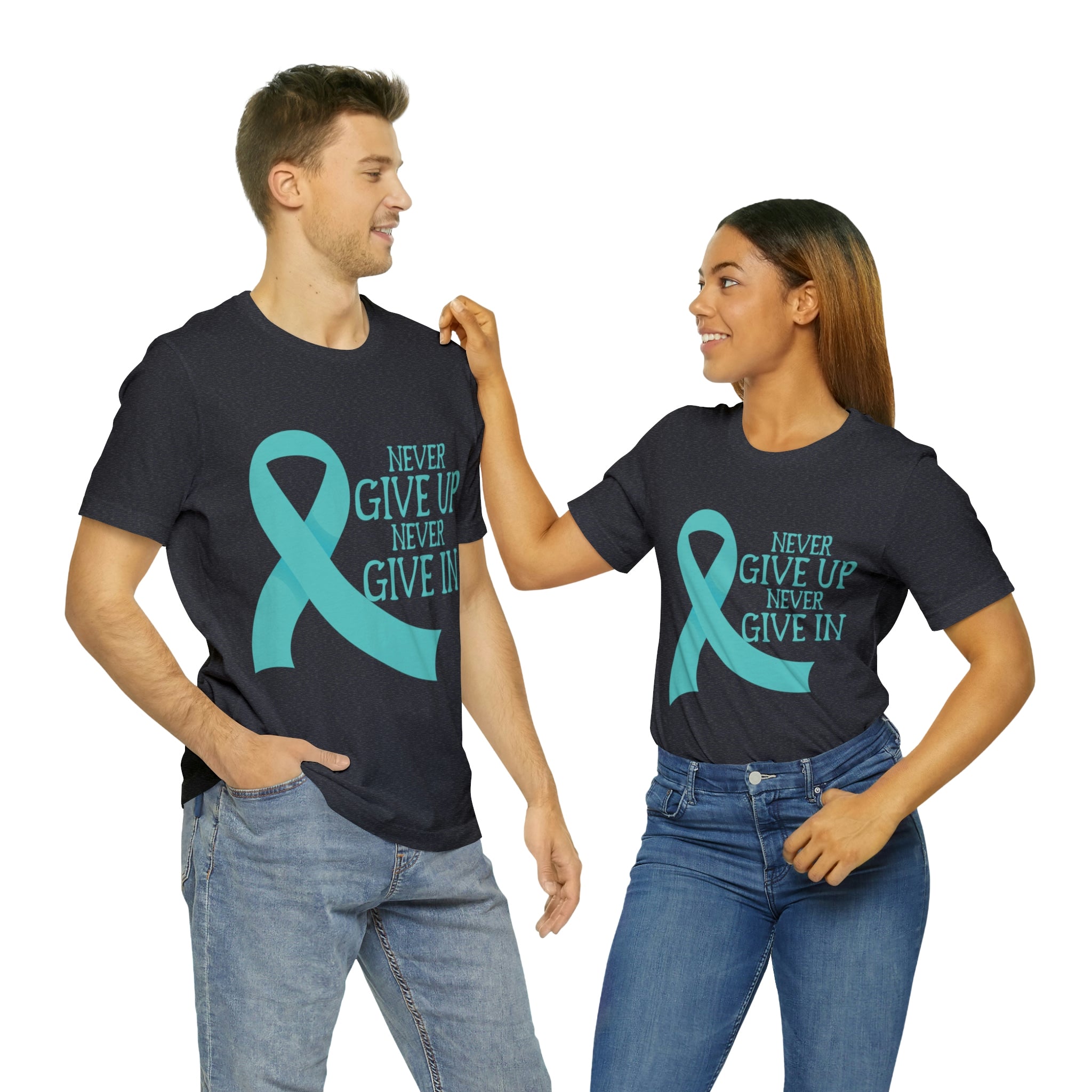 Never Give Up Never Give In - Unisex Jersey Short Sleeve Tee