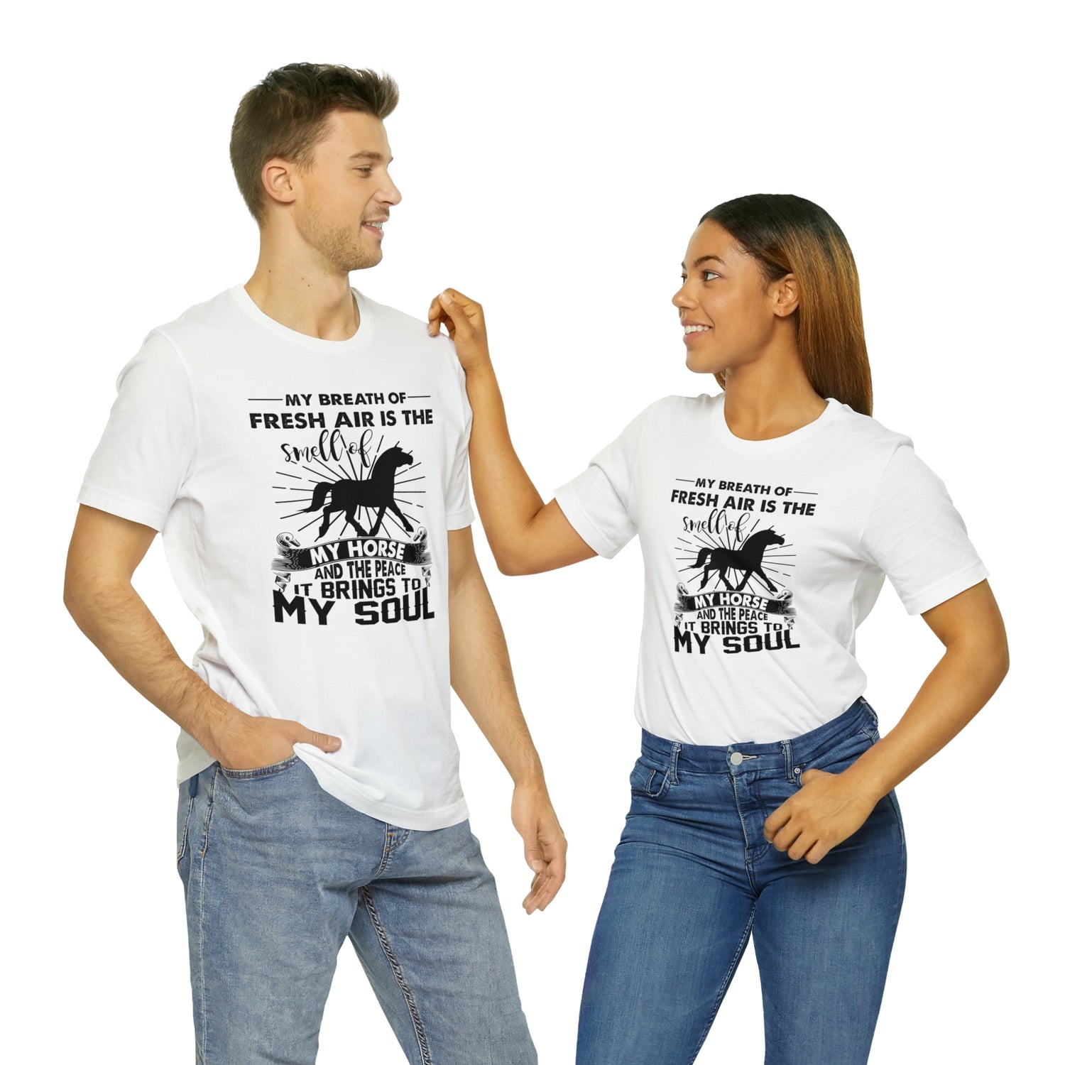 My Breath Of Fresh Air Is The Smell Of My Horse - Unisex Jersey Short Sleeve Tee