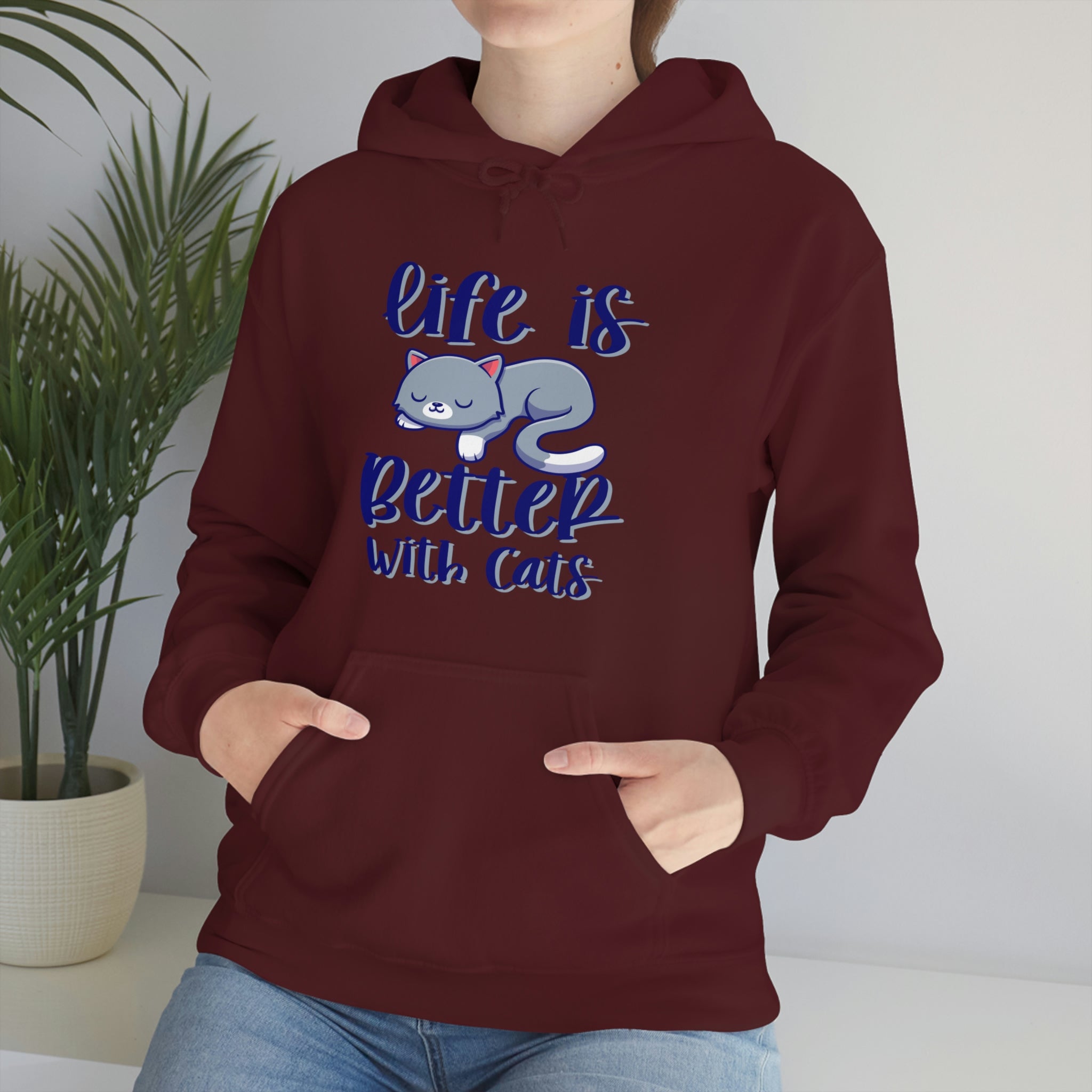 Life Is Better With Cats - Unisex Heavy Blend™ Hooded Sweatshirt