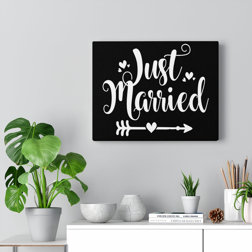 Just Married - Black Canvas Print