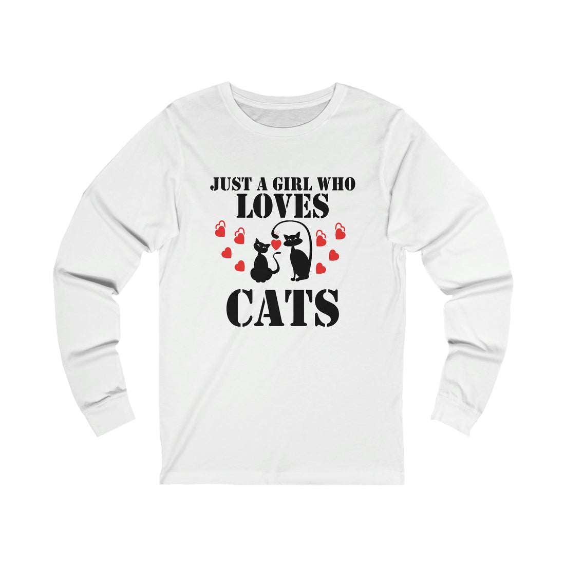 Just a Girl Who Loves Cats - Unisex Jersey Long Sleeve Tee