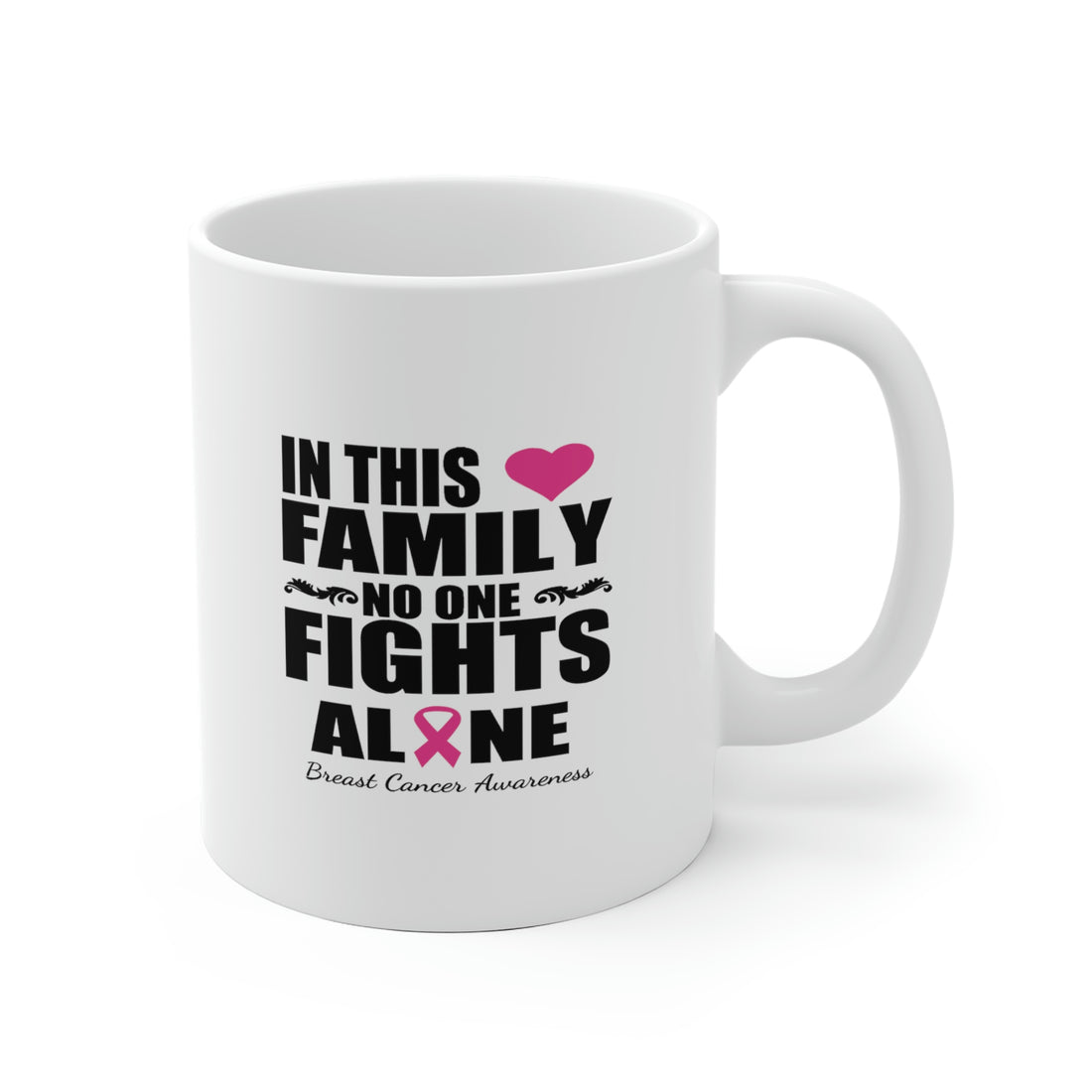 In This Family No One Fights Alone - White Ceramic Mug 2 sizes Available