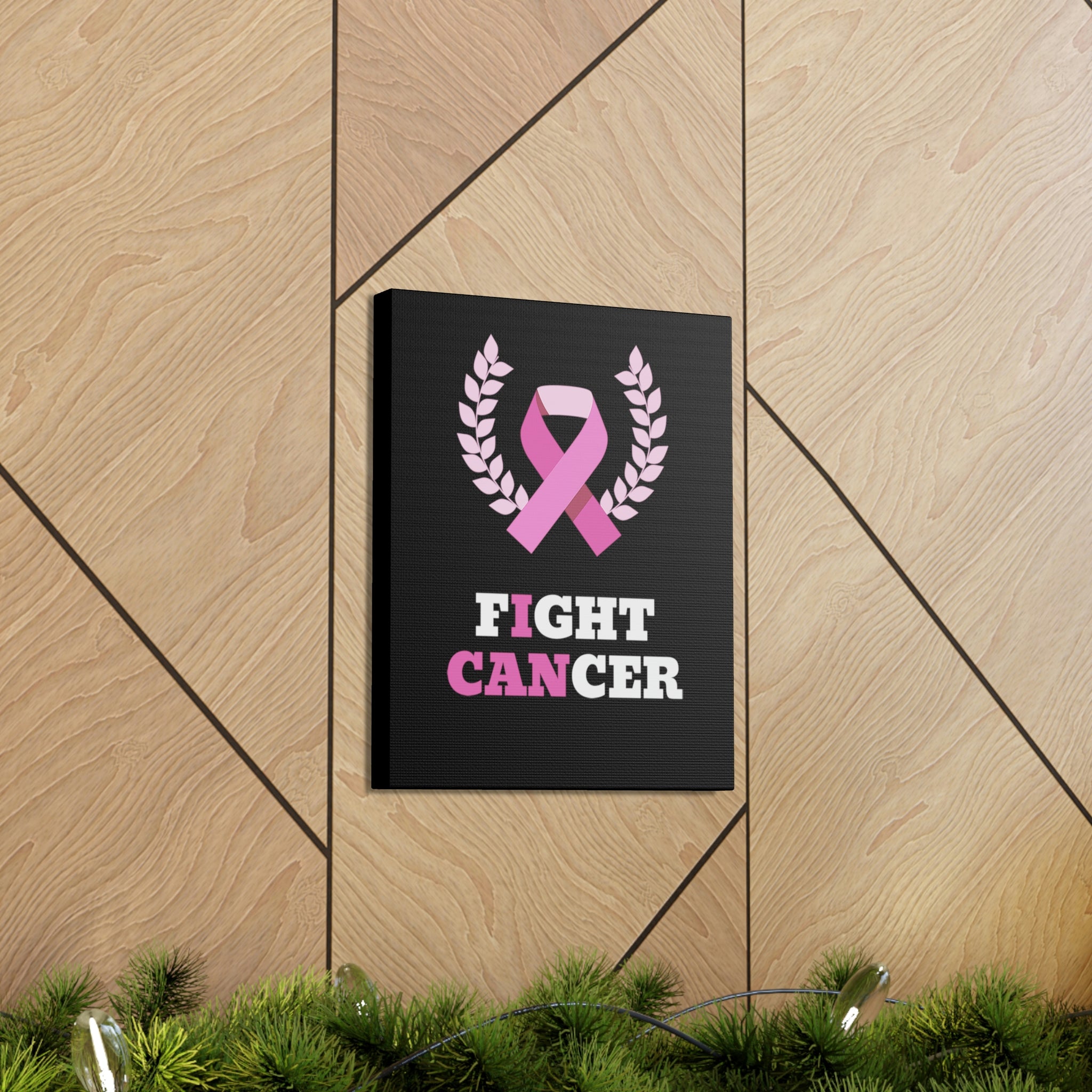 Fight Cancer I Can - Black Canvass Print