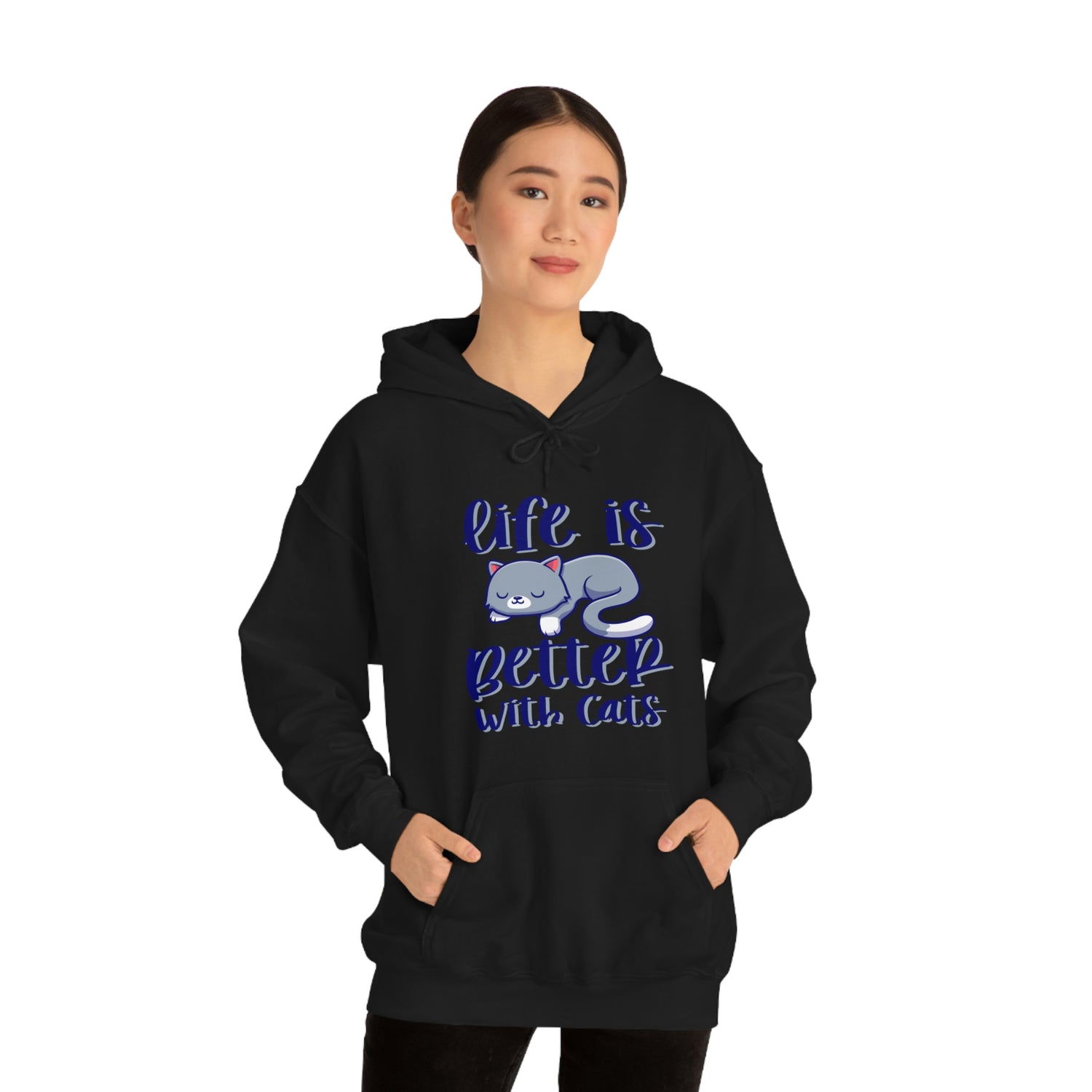 Life Is Better With Cats - Unisex Heavy Blend™ Hooded Sweatshirt