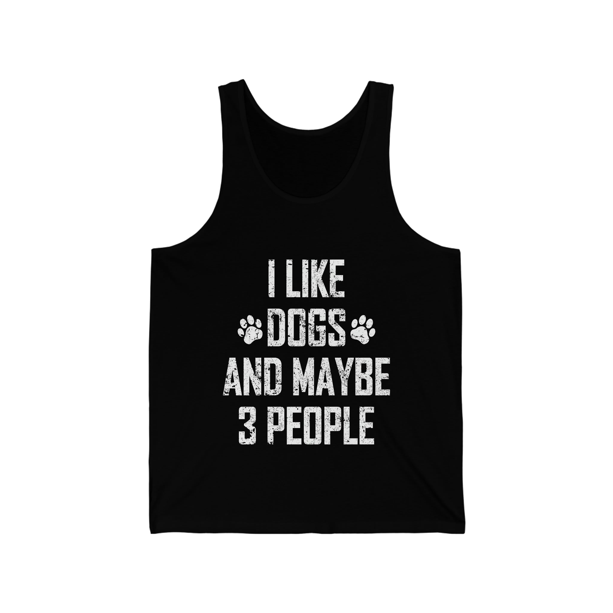I Like Dogs & Maybe 3 People - Unisex Jersey Tank Top