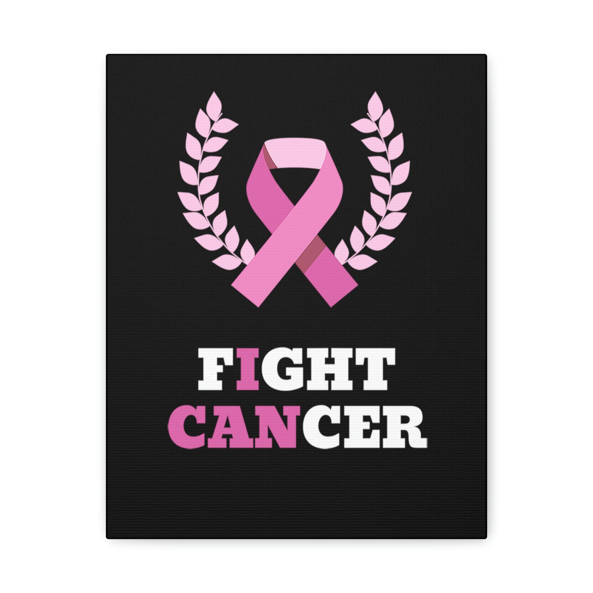 Fight Cancer I Can - Black Canvass Print