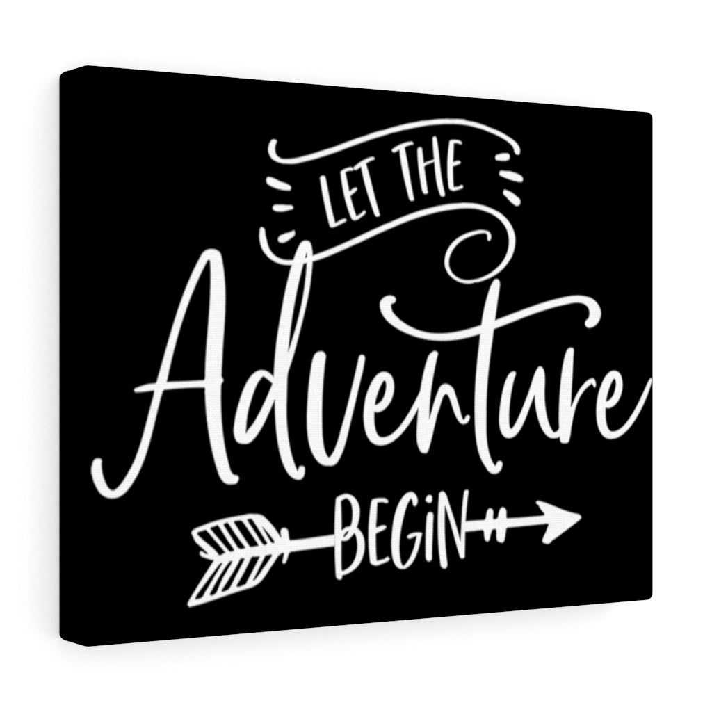 Let The Adventure Begin - Black Canvas Print