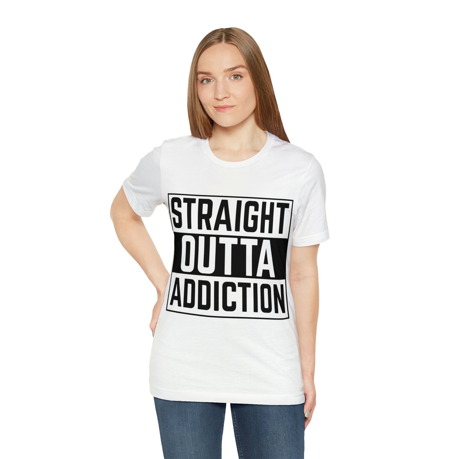 Straight Outta Addiction - Unisex Jersey Short Sleeve Tee