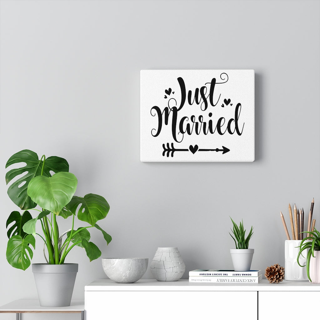 Just Married - White Canvas Print