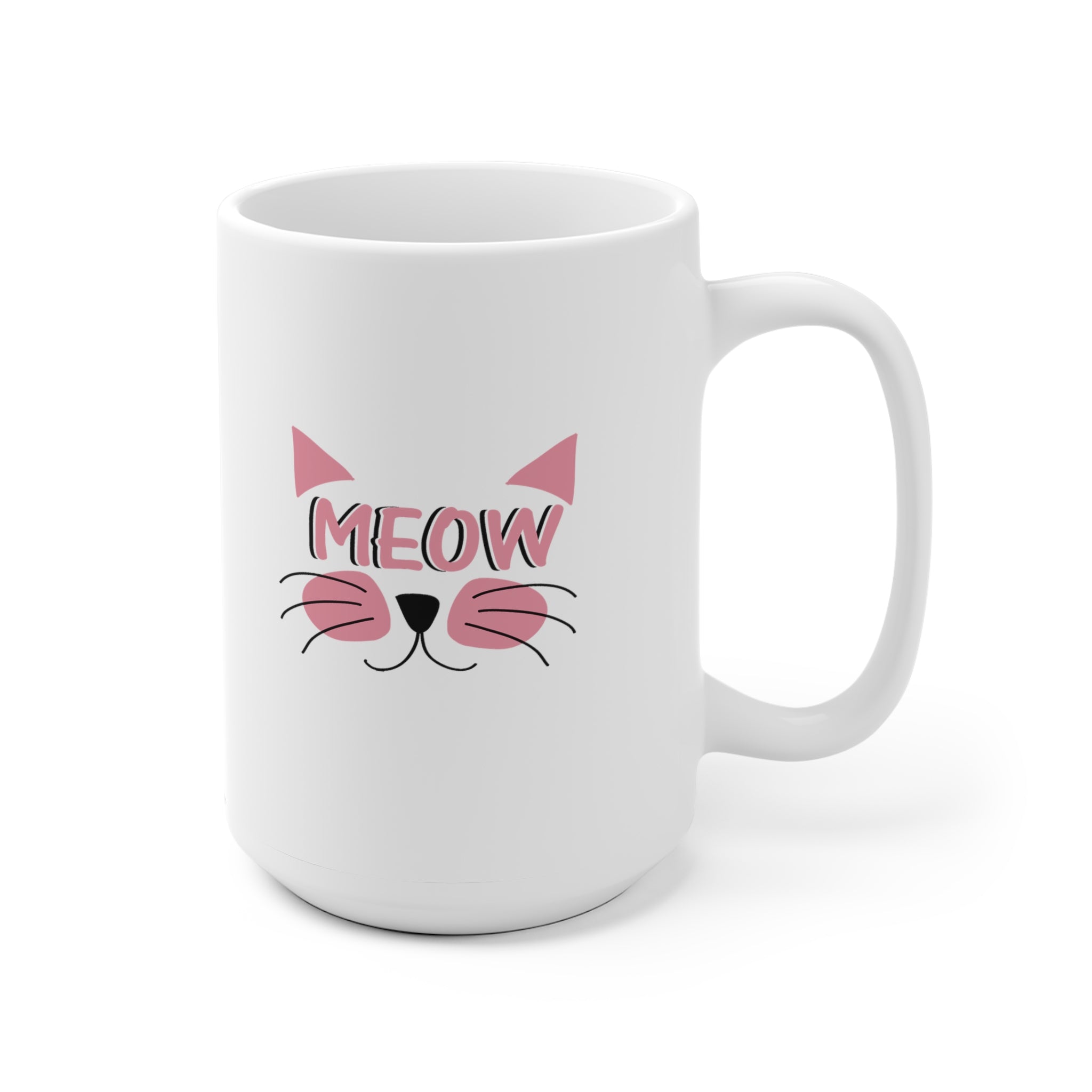 Meow - White Ceramic Mug 2 sizes Available