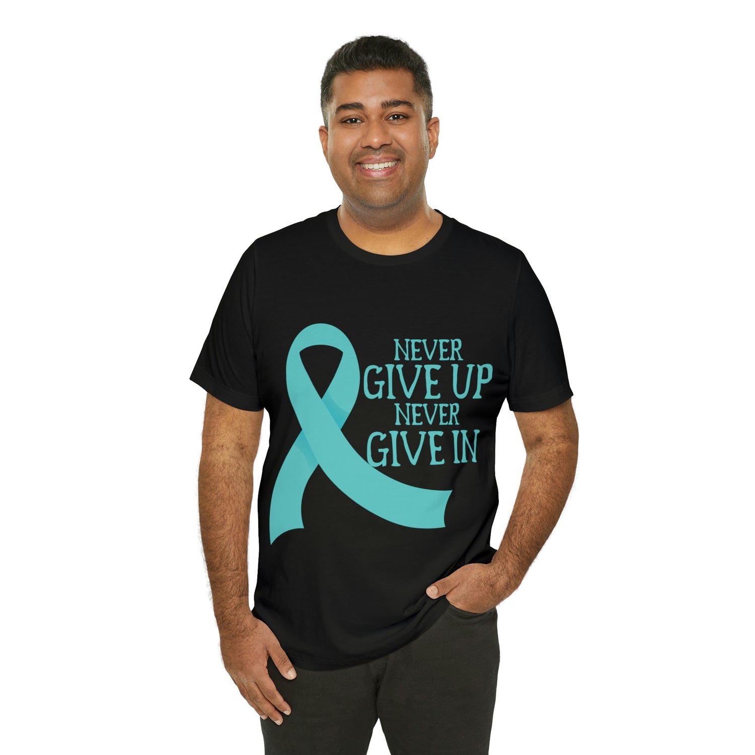 Never Give Up Never Give In - Unisex Jersey Short Sleeve Tee