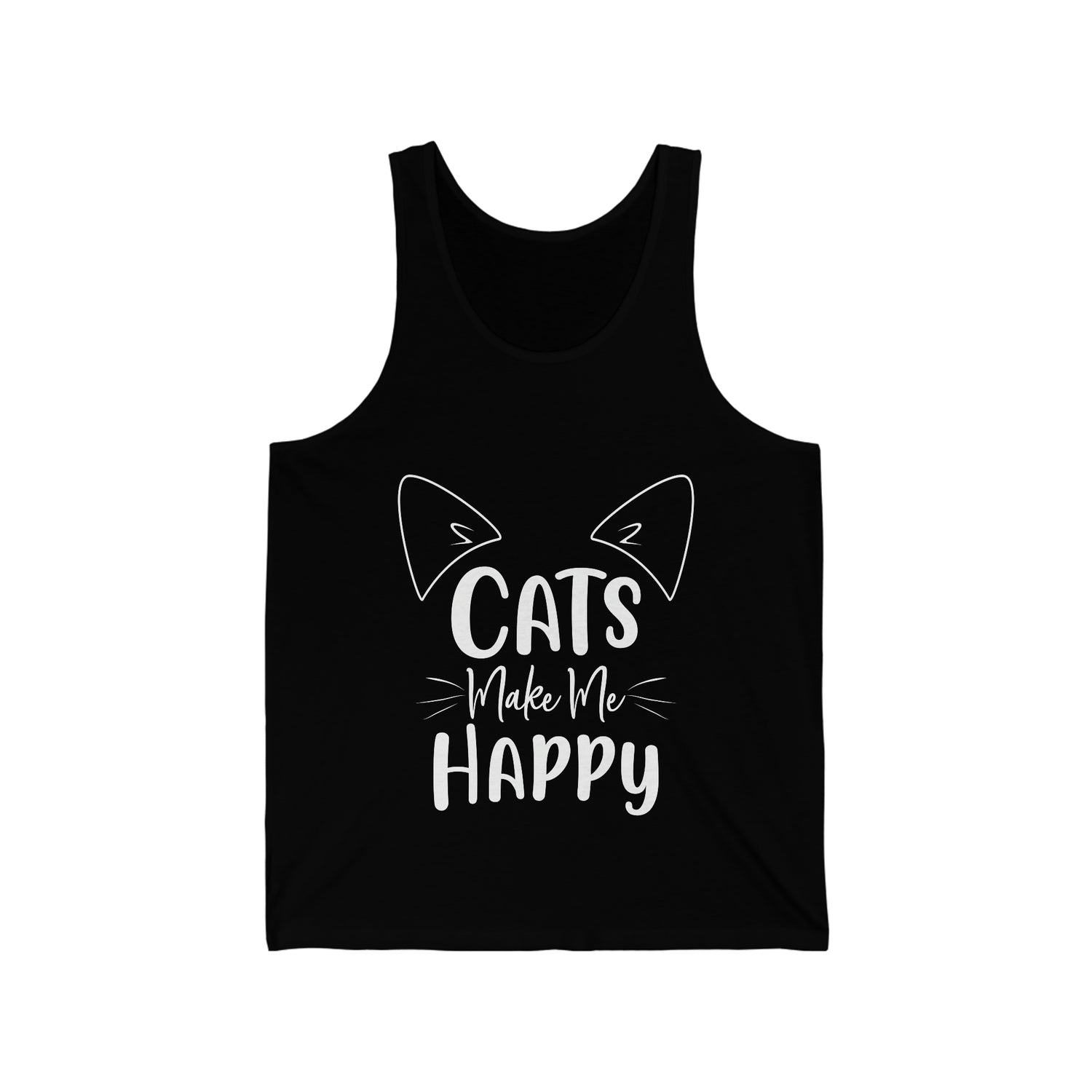 Cats Make Me Happy - Unisex Jersey Tank Top