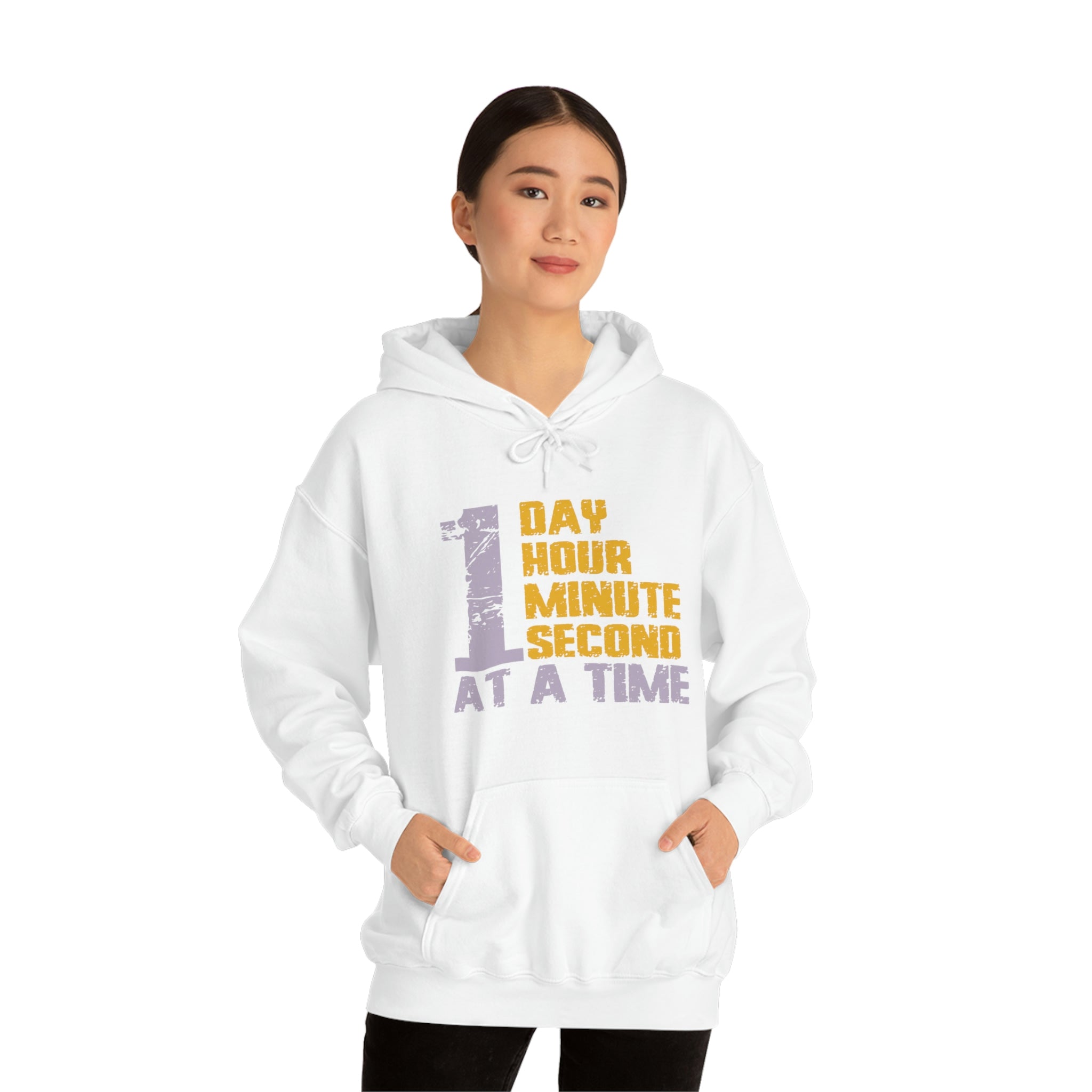 1 Day Hour Minute Second At A Time - Unisex Heavy Blend™ Hooded Sweatshirt