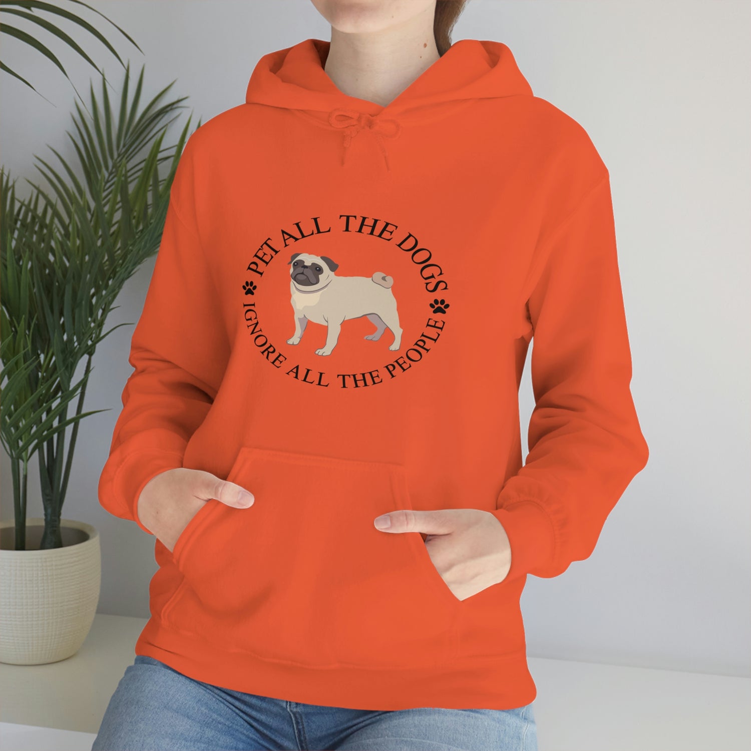 Pet All The Dogs Ignore All The People - Unisex Heavy Blend™ Hooded Sweatshirt