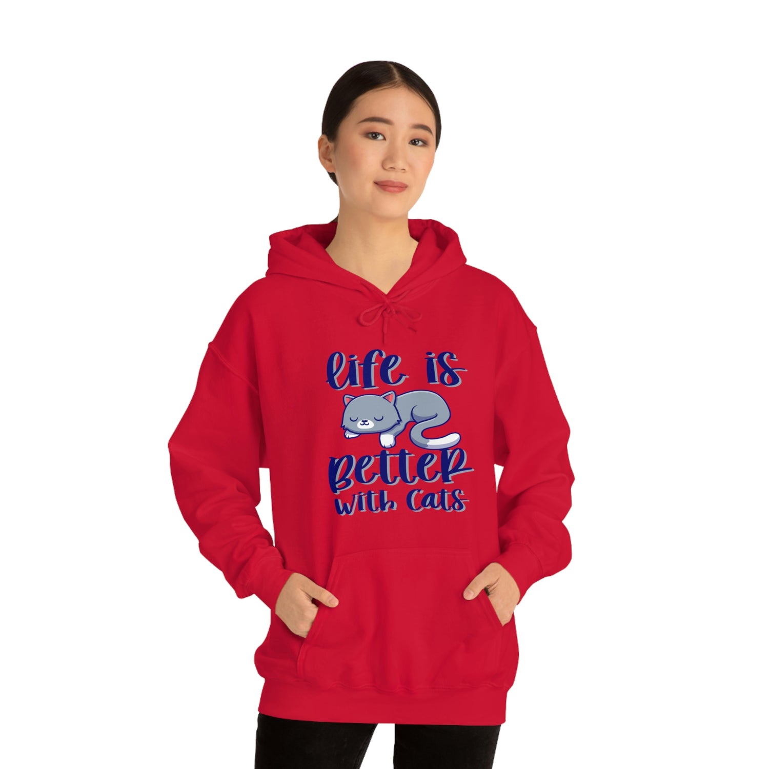 Life Is Better With Cats - Unisex Heavy Blend™ Hooded Sweatshirt