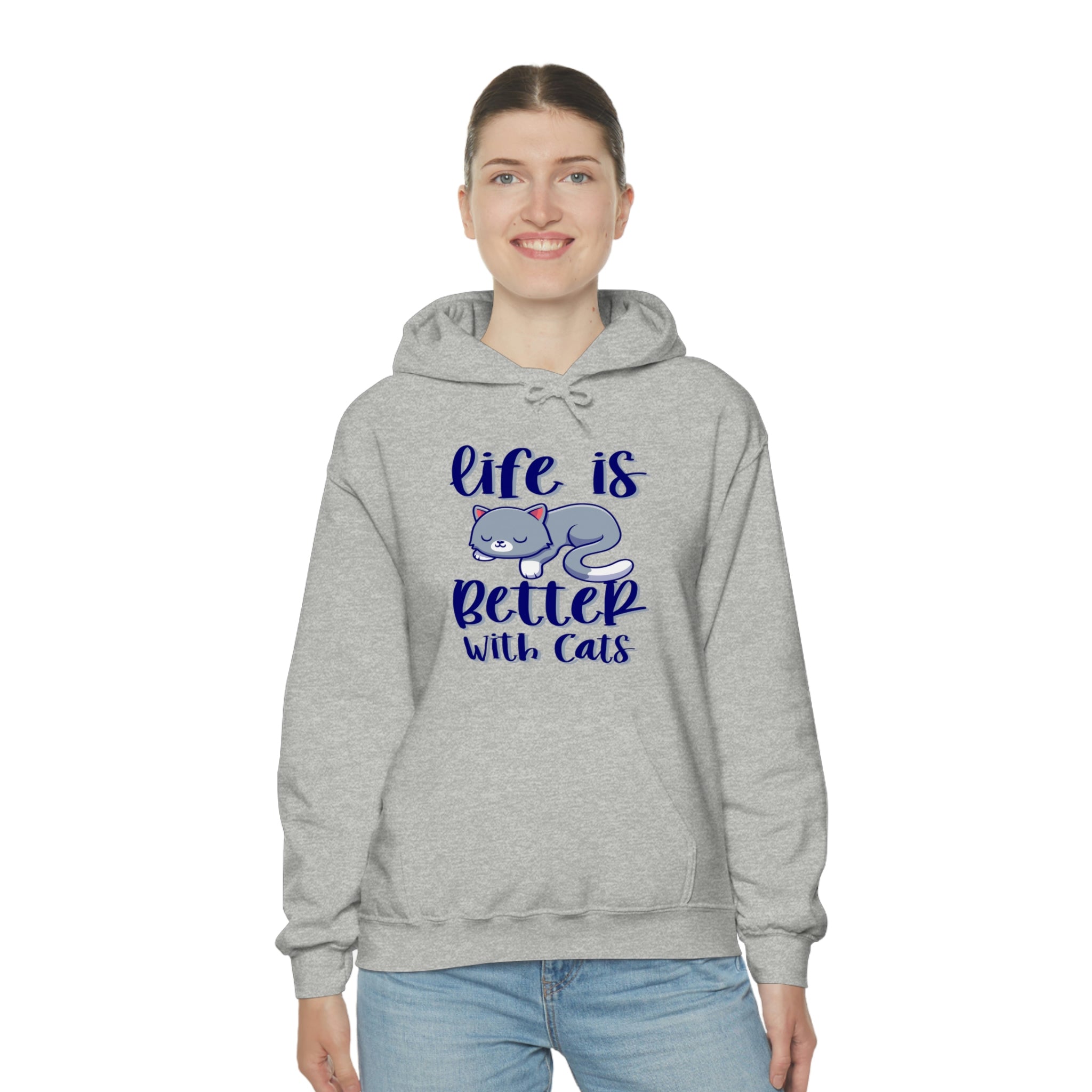 Life Is Better With Cats - Unisex Heavy Blend™ Hooded Sweatshirt
