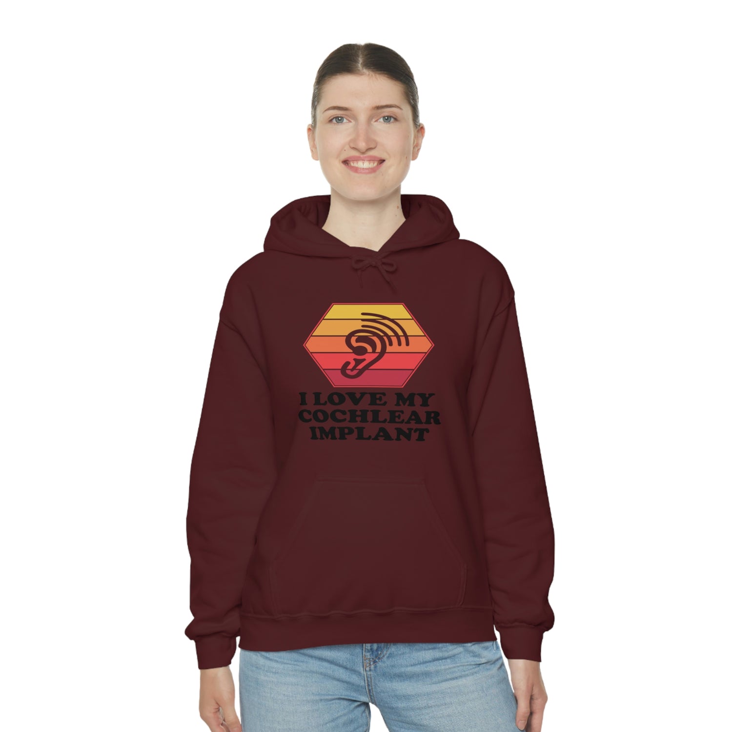I Love My Cochlear Implant  - Unisex Heavy Blend™ Hooded Sweatshirt