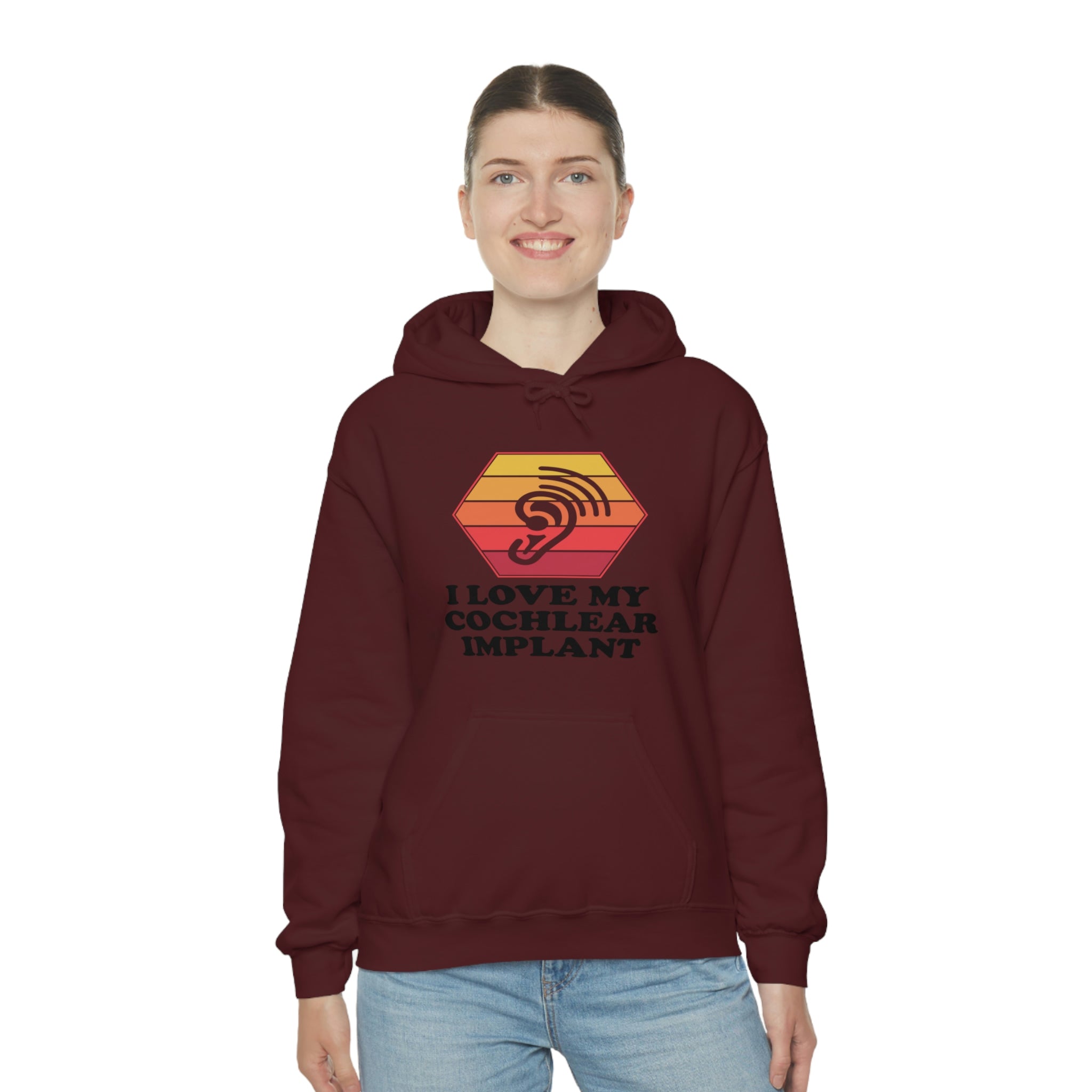 I Love My Cochlear Implant - Unisex Heavy Blend™ Hooded Sweatshirt