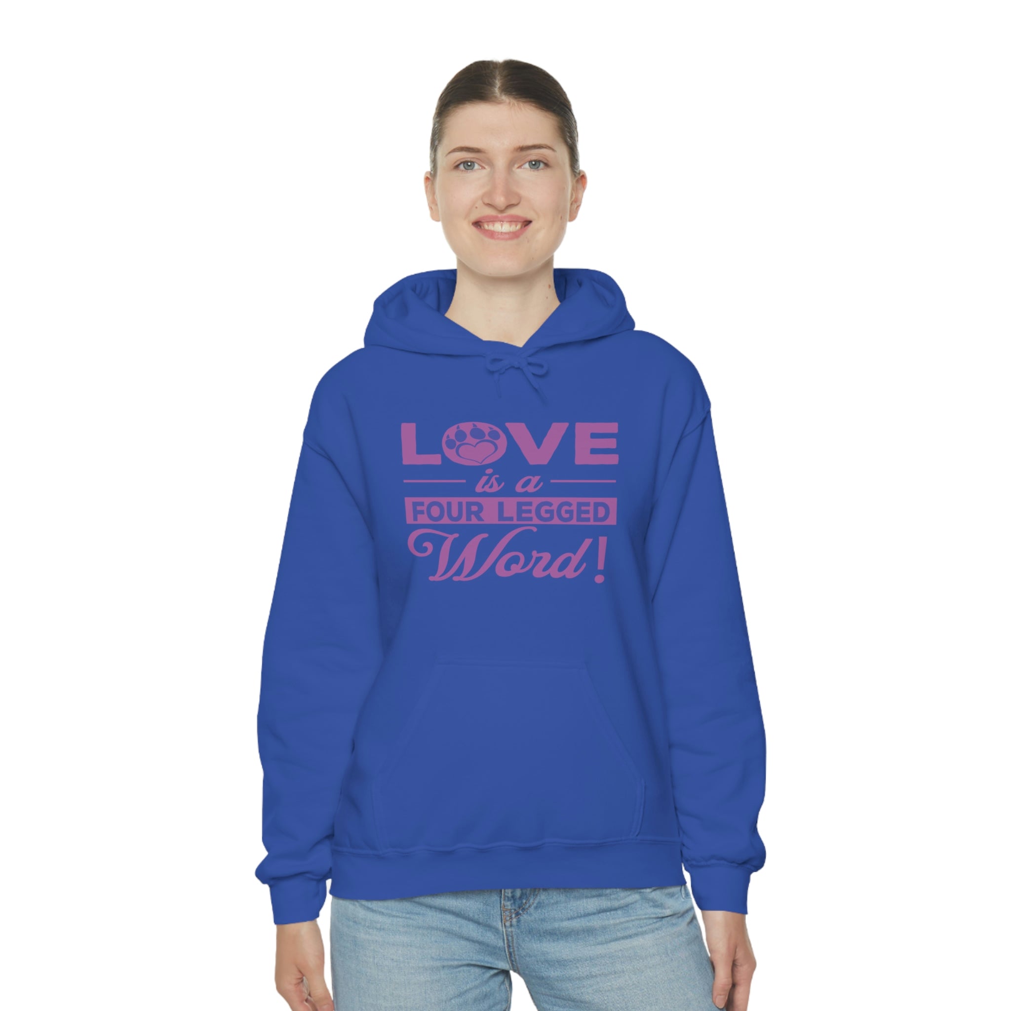 Love Is A Four Legged Word - Unisex Heavy Blend™ Hooded Sweatshirt