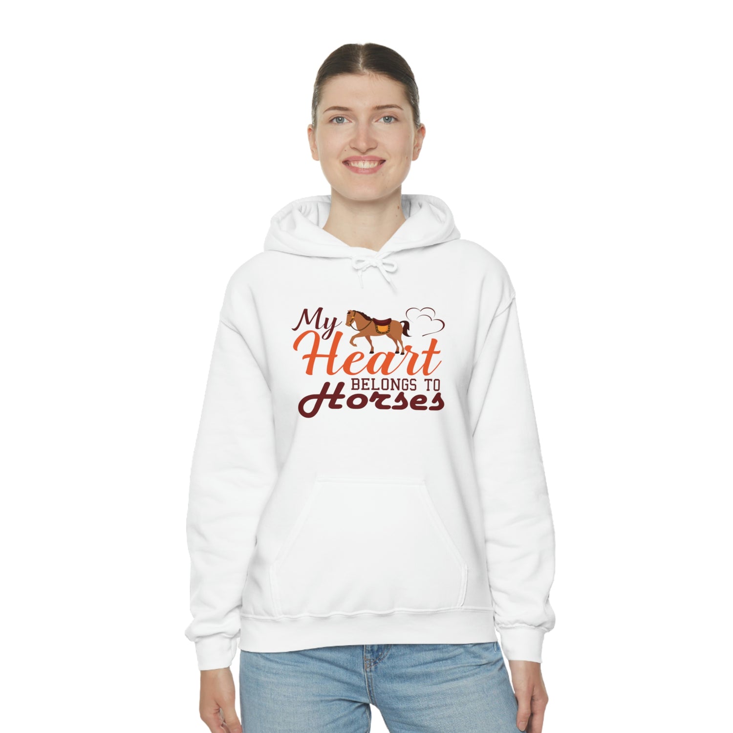 My Heart Belongs To Horses - Unisex Heavy Blend™ Hooded Sweatshirt
