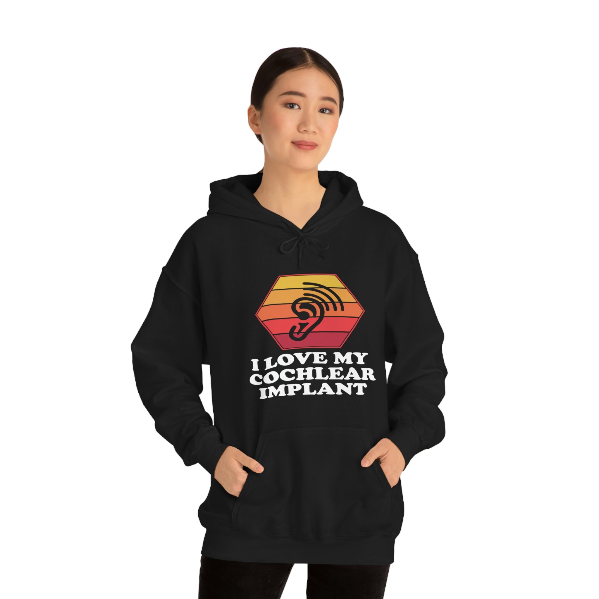 I Love My Cochlear Implant - Unisex Heavy Blend™ Hooded Sweatshirt