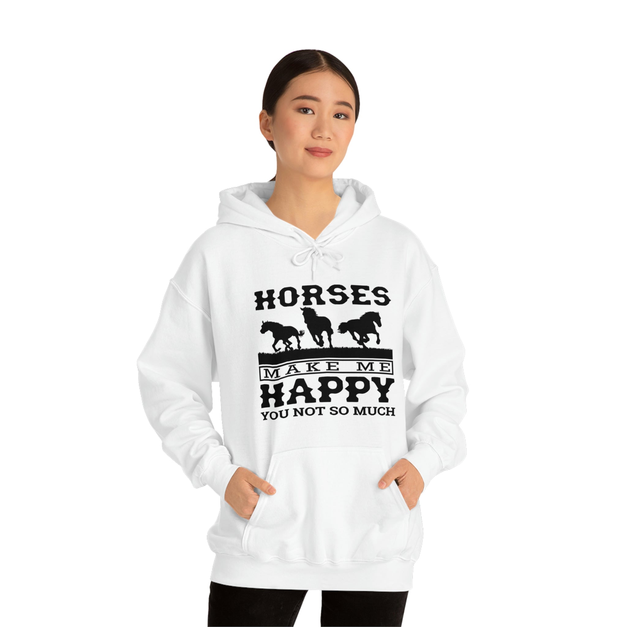 Horses Make Me Happy - Unisex Heavy Blend™ Hooded Sweatshirt