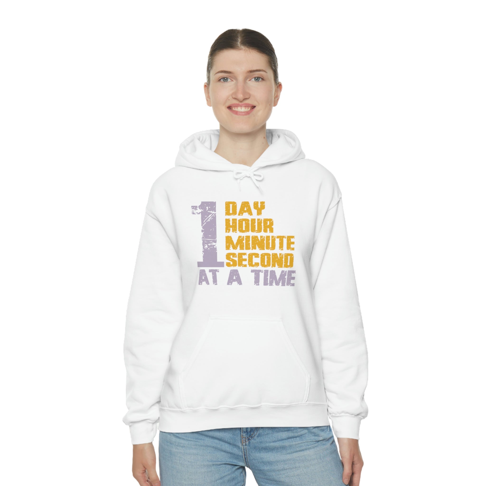 1 Day Hour Minute Second At A Time - Unisex Heavy Blend™ Hooded Sweatshirt