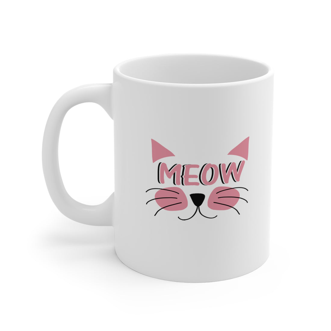 Meow - White Ceramic Mug 2 sizes Available