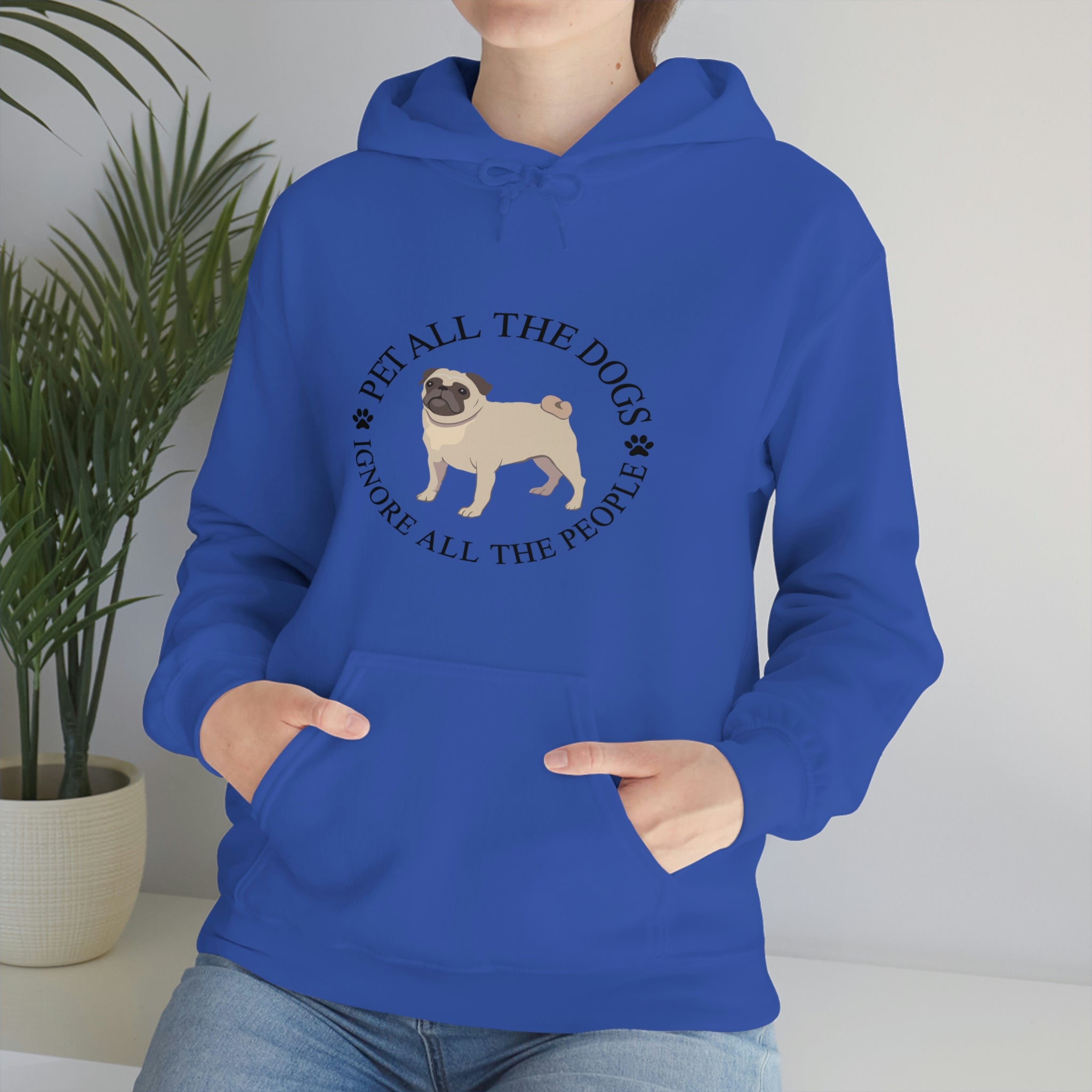 Pet All The Dogs Ignore All The People - Unisex Heavy Blend™ Hooded Sweatshirt