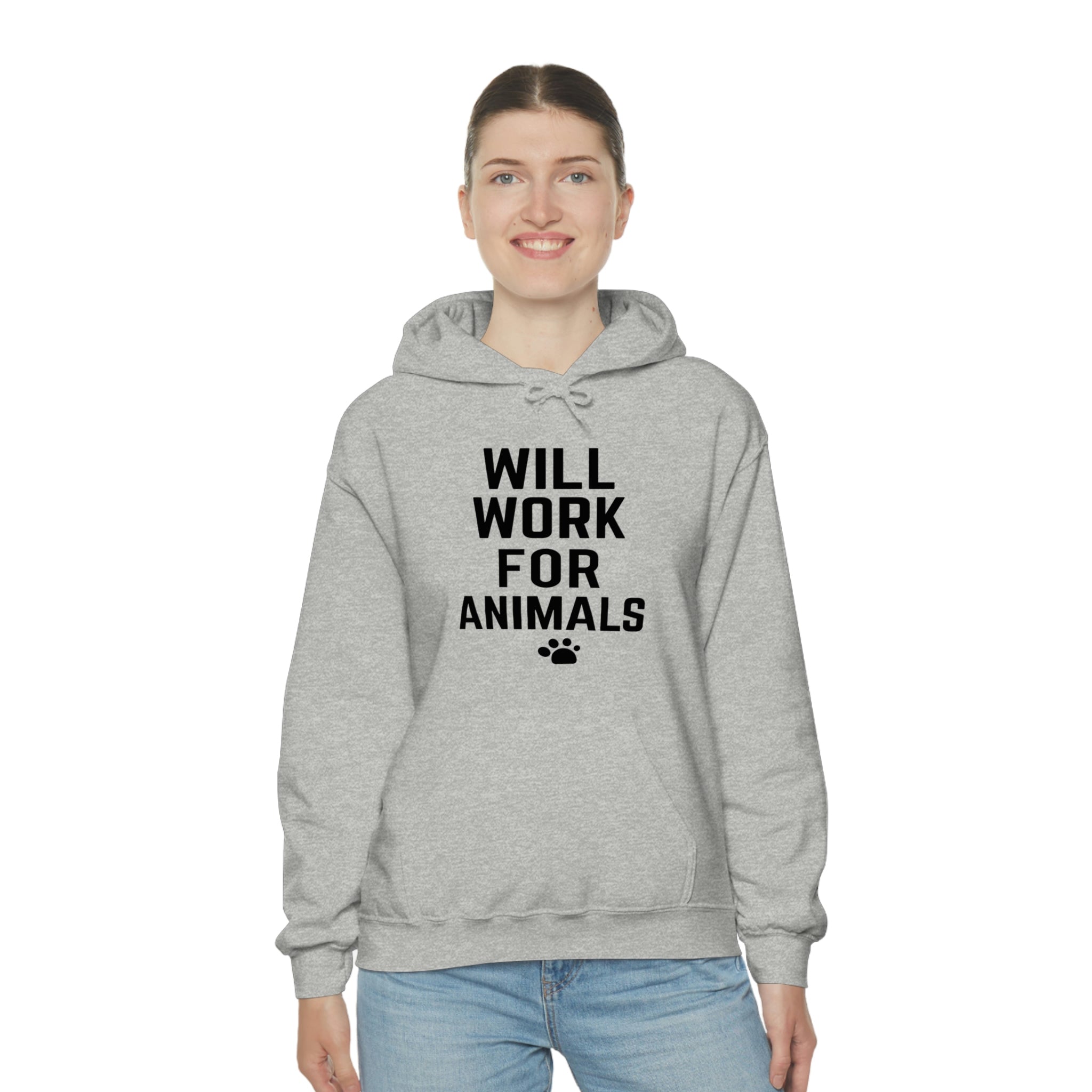 Will Work For Animals - Unisex Heavy Blend™ Hooded Sweatshirt