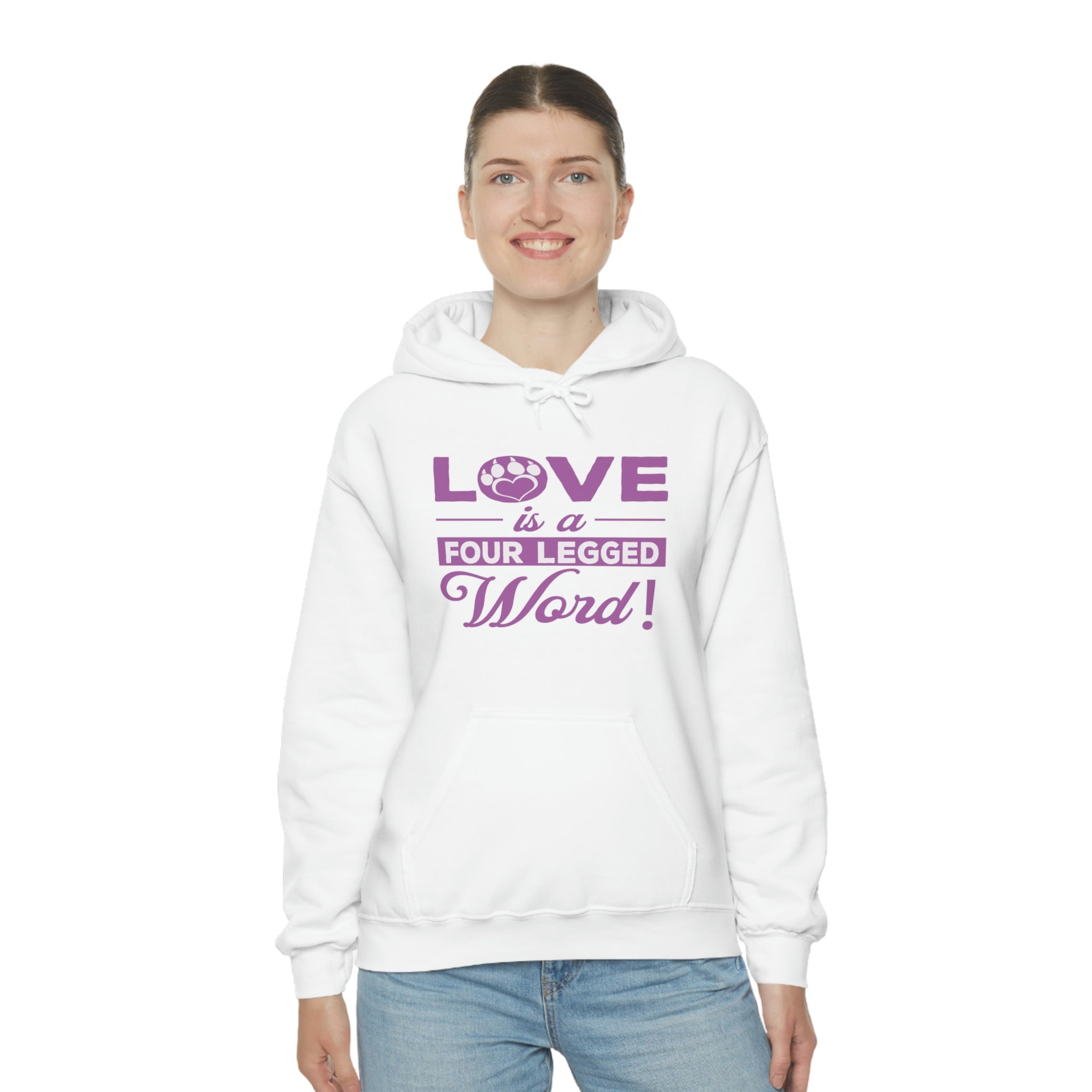 Love Is A Four Legged Word - Unisex Heavy Blend™ Hooded Sweatshirt