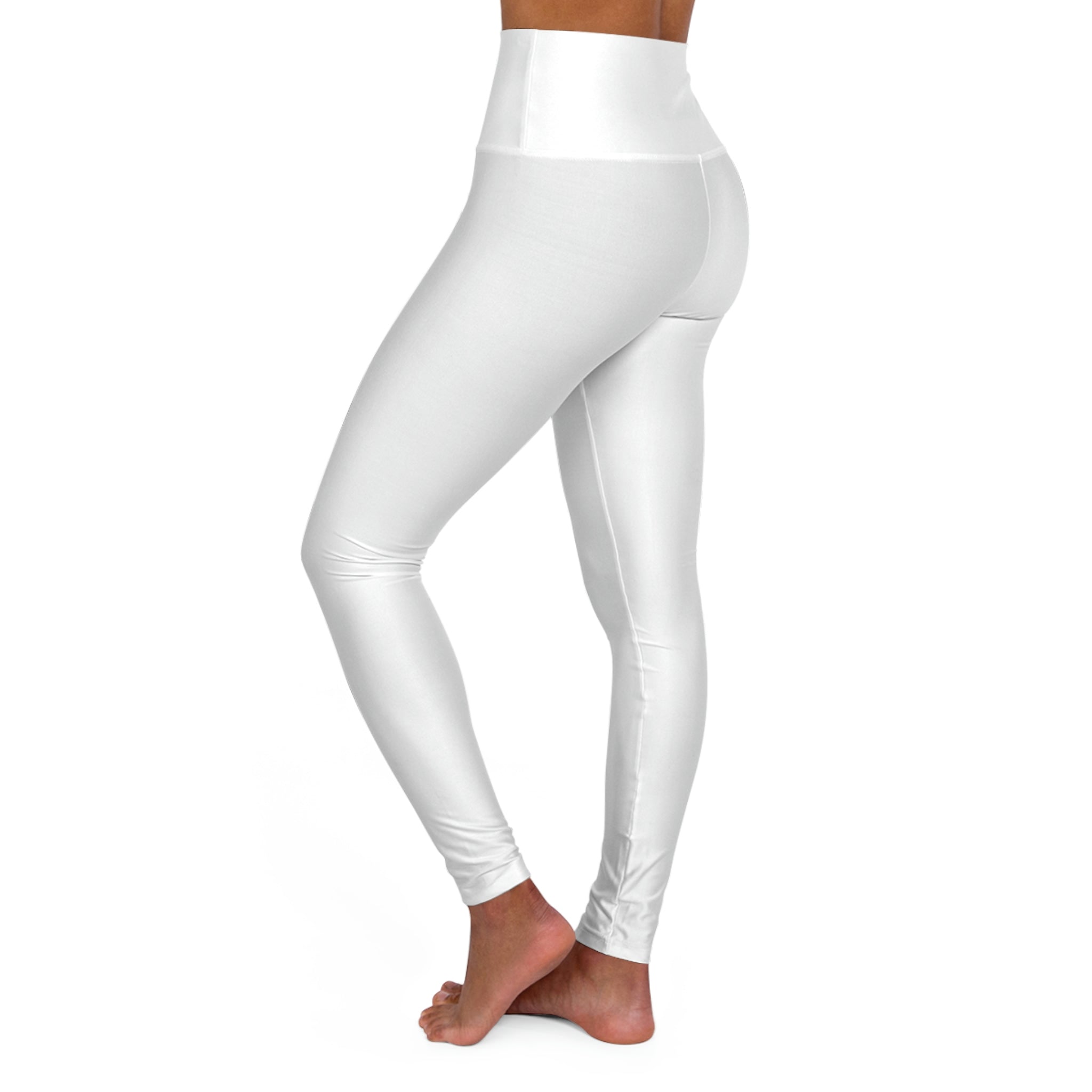 Believe - White High Waisted Yoga Leggings