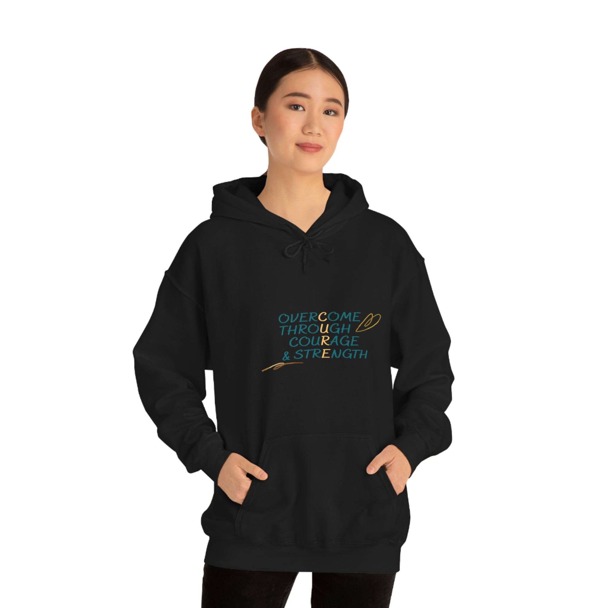 Overcome Through Courage and Strength - Unisex Heavy Blend™ Hooded Sweatshirt