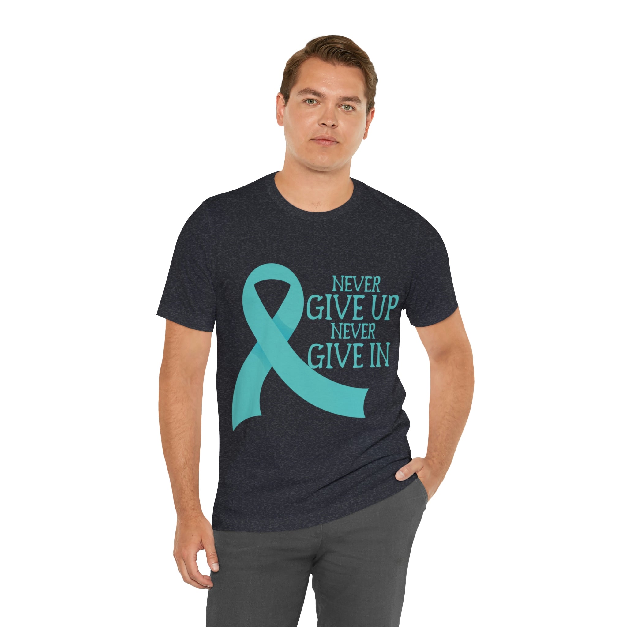 Never Give Up Never Give In - Unisex Jersey Short Sleeve Tee