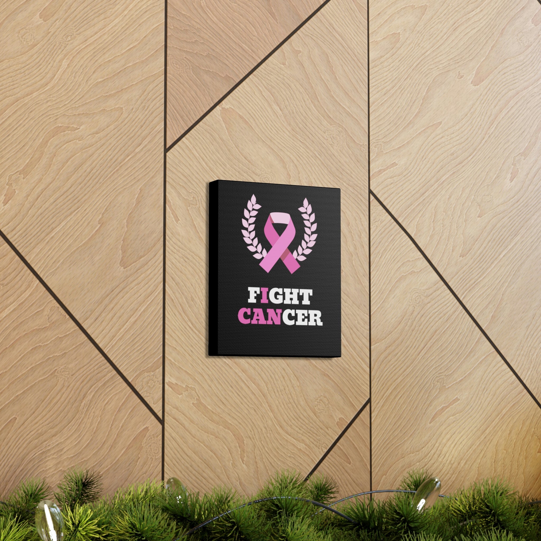 Fight Cancer I Can - Black Canvass Print