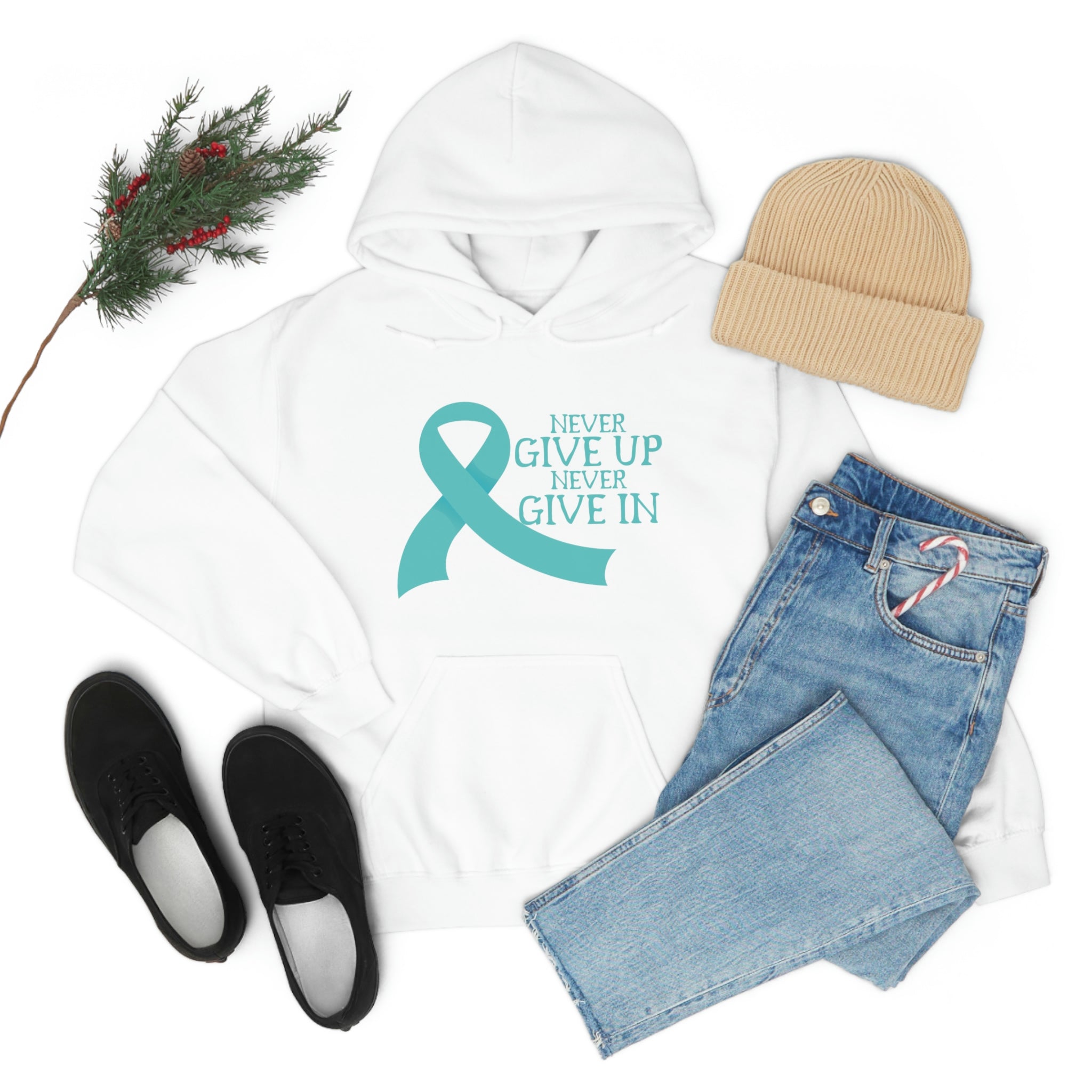 Never Give Up Never Give In - Unisex Heavy Blend™ Hooded Sweatshirt