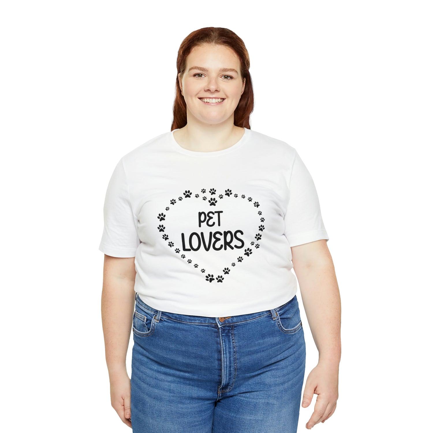 Pet Lovers With Paw Heart - Unisex Jersey Short Sleeve Tee