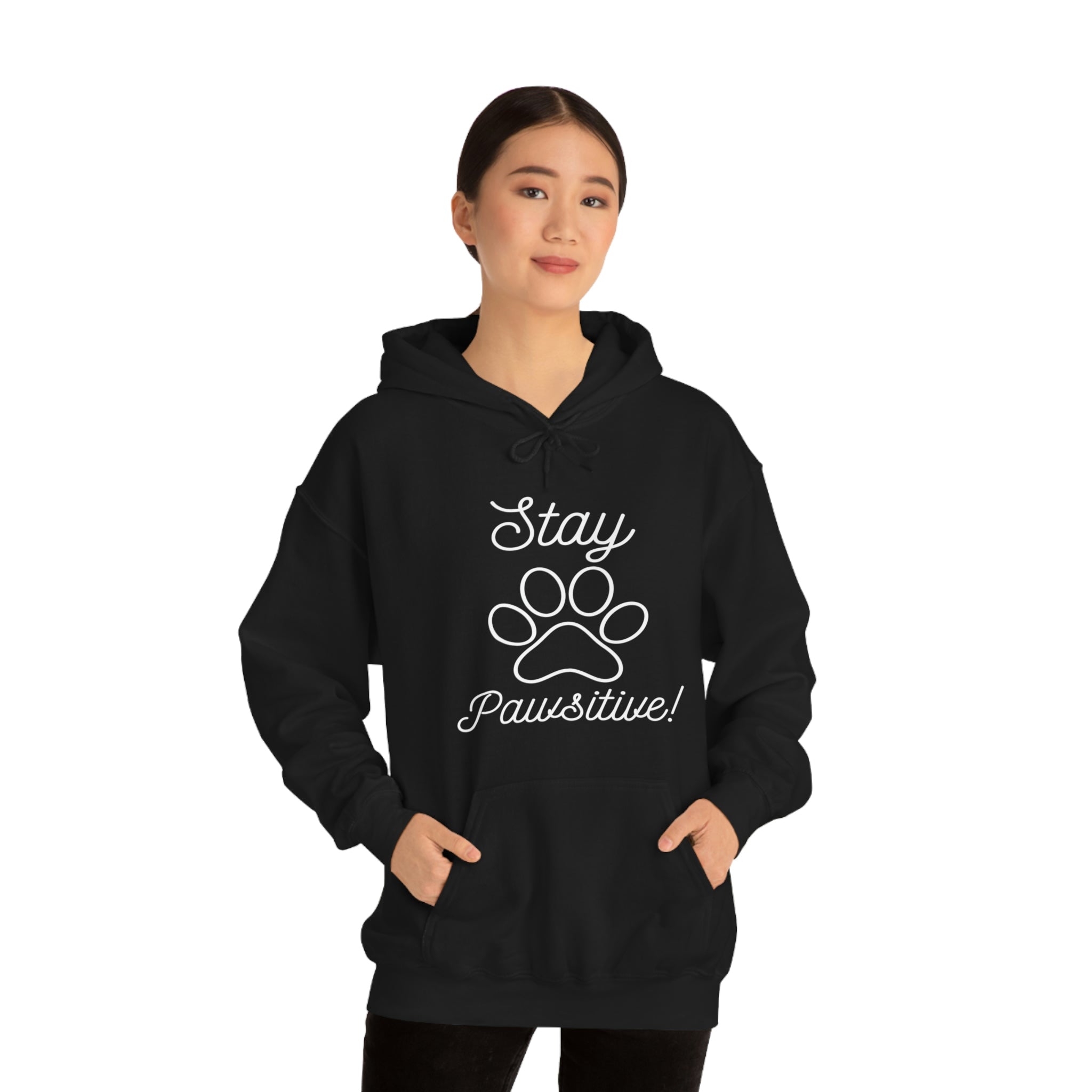 Stay Pawsitive - Unisex Heavy Blend™ Hooded Sweatshirt