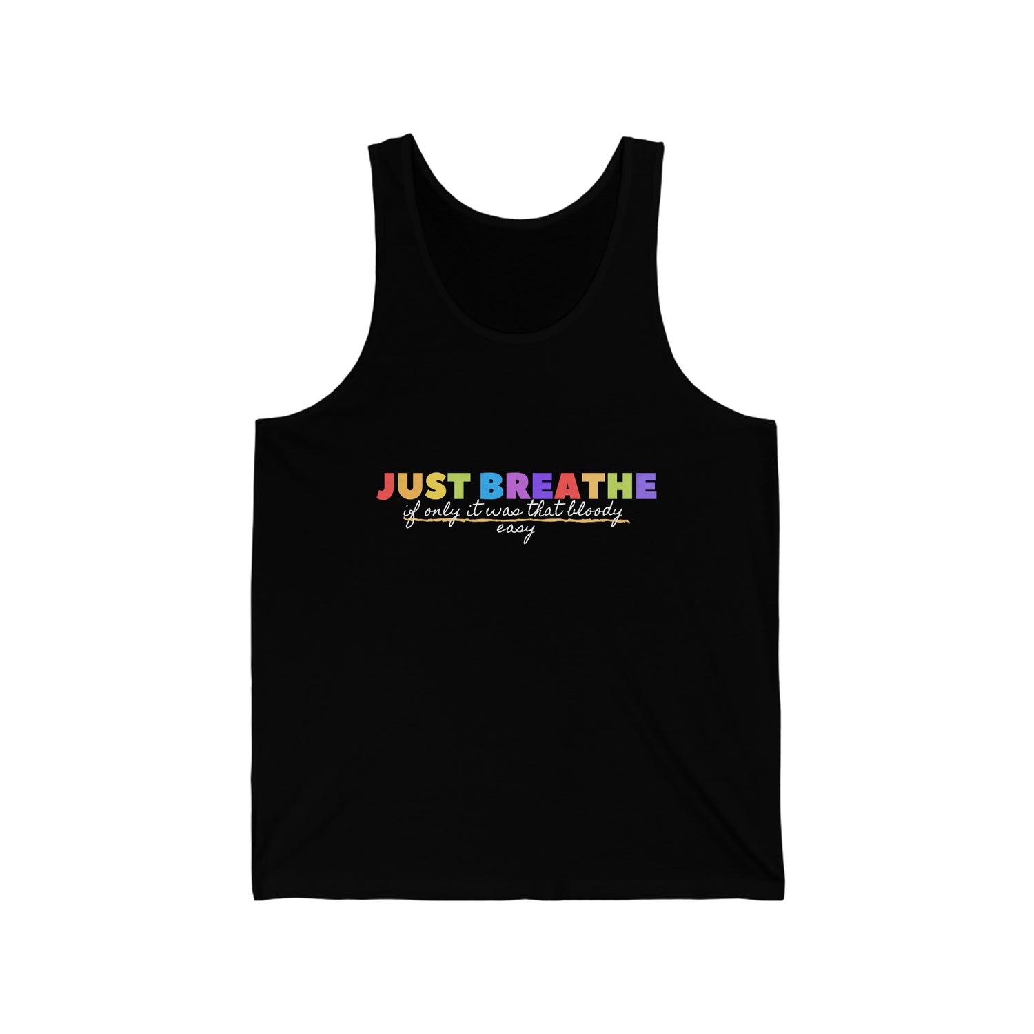 Just Breath If Only It Was That Bloody Easy - Unisex Jersey Tank Top