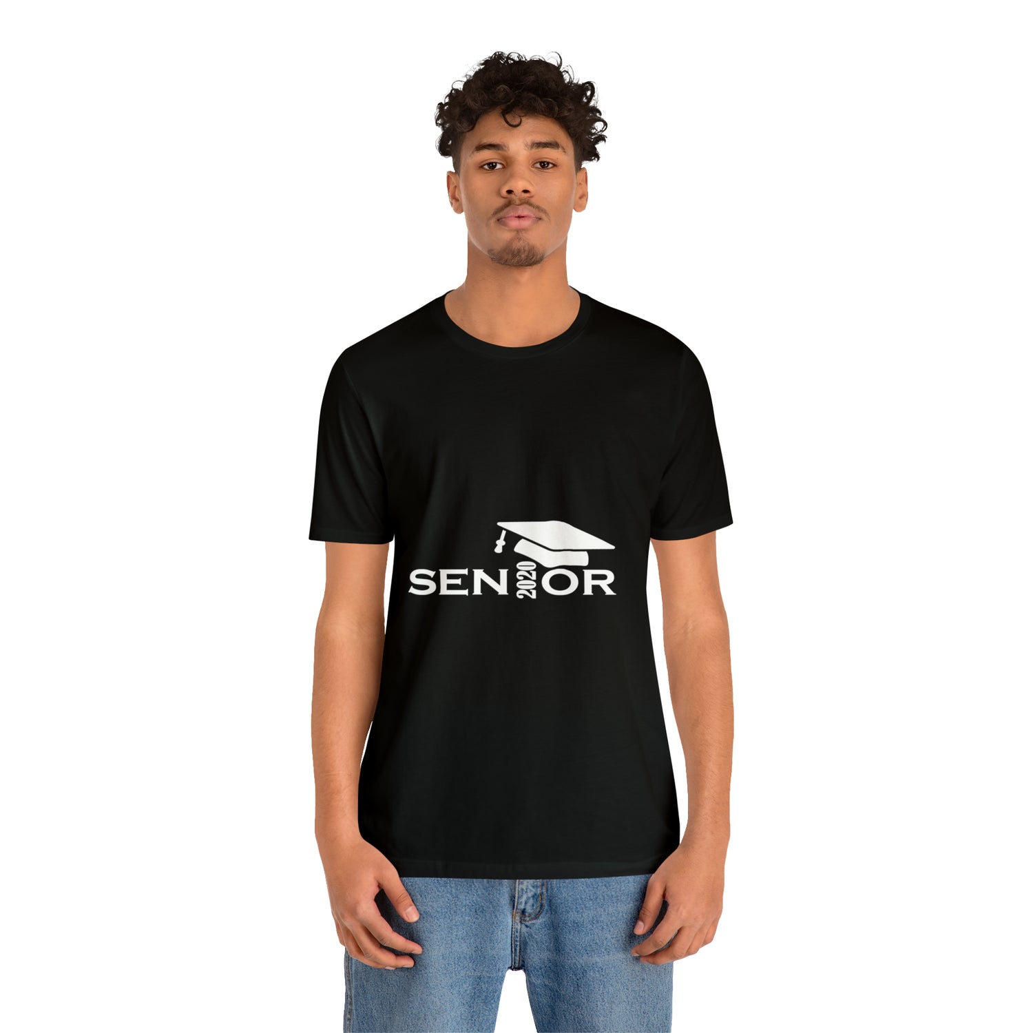 Senior Cap With Class Year Customizable - Unisex Jersey Short Sleeve Tee